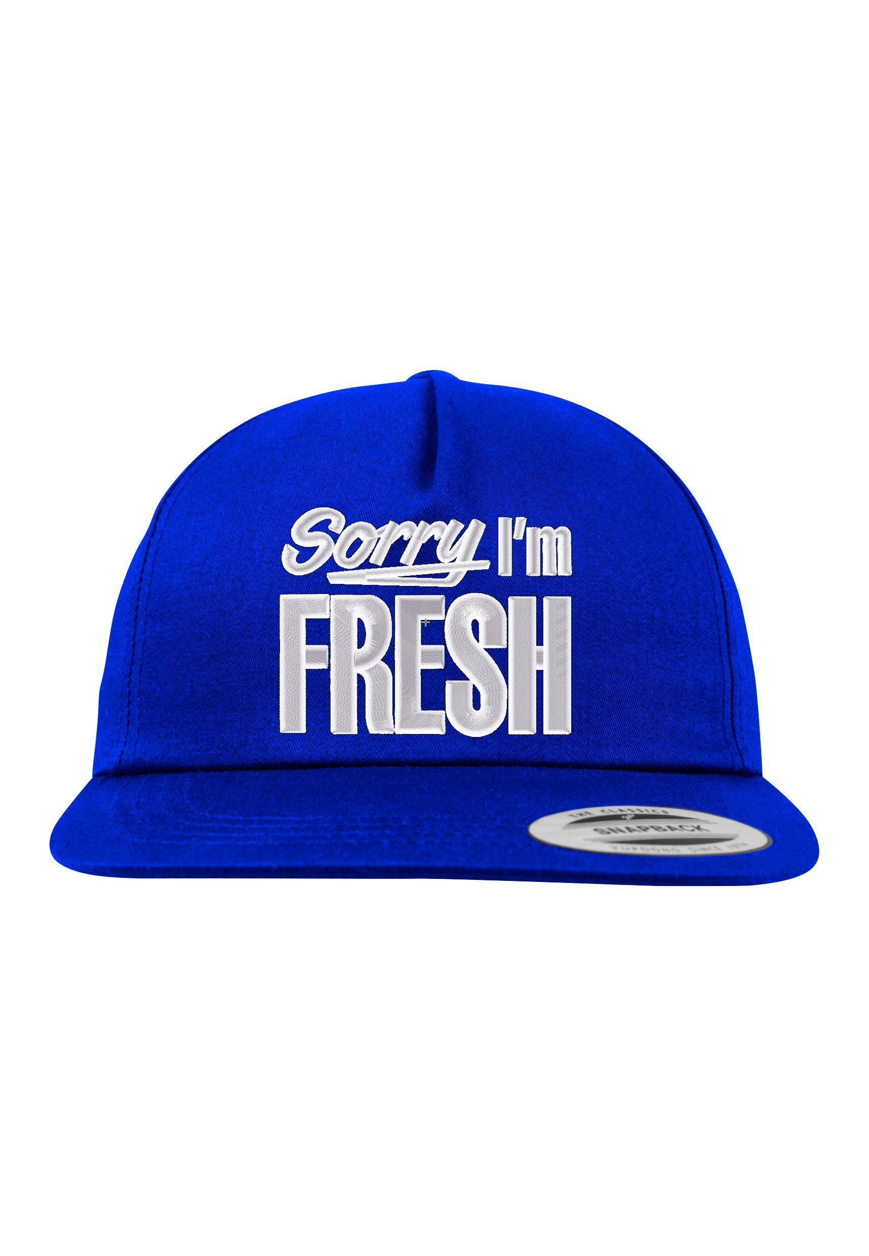 Fresh Designz mit Youth Unisex I´m Royalblau Logo Snapback Cap Sorry Cap Baseball modischer Stickerei
