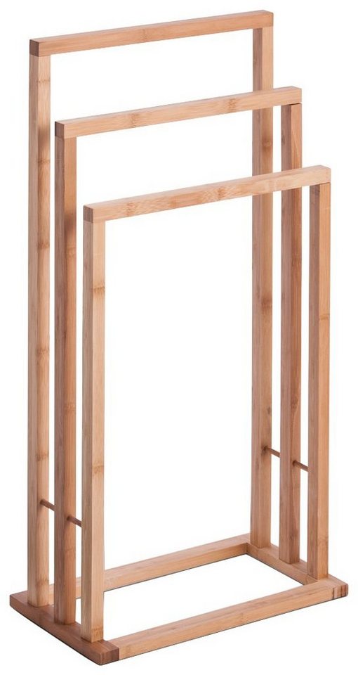 Zeller Present Handtuchständer, 3 Stangen, Bambus, 42x24x81,5 cm, Einfache  und schnelle Selbstmontage