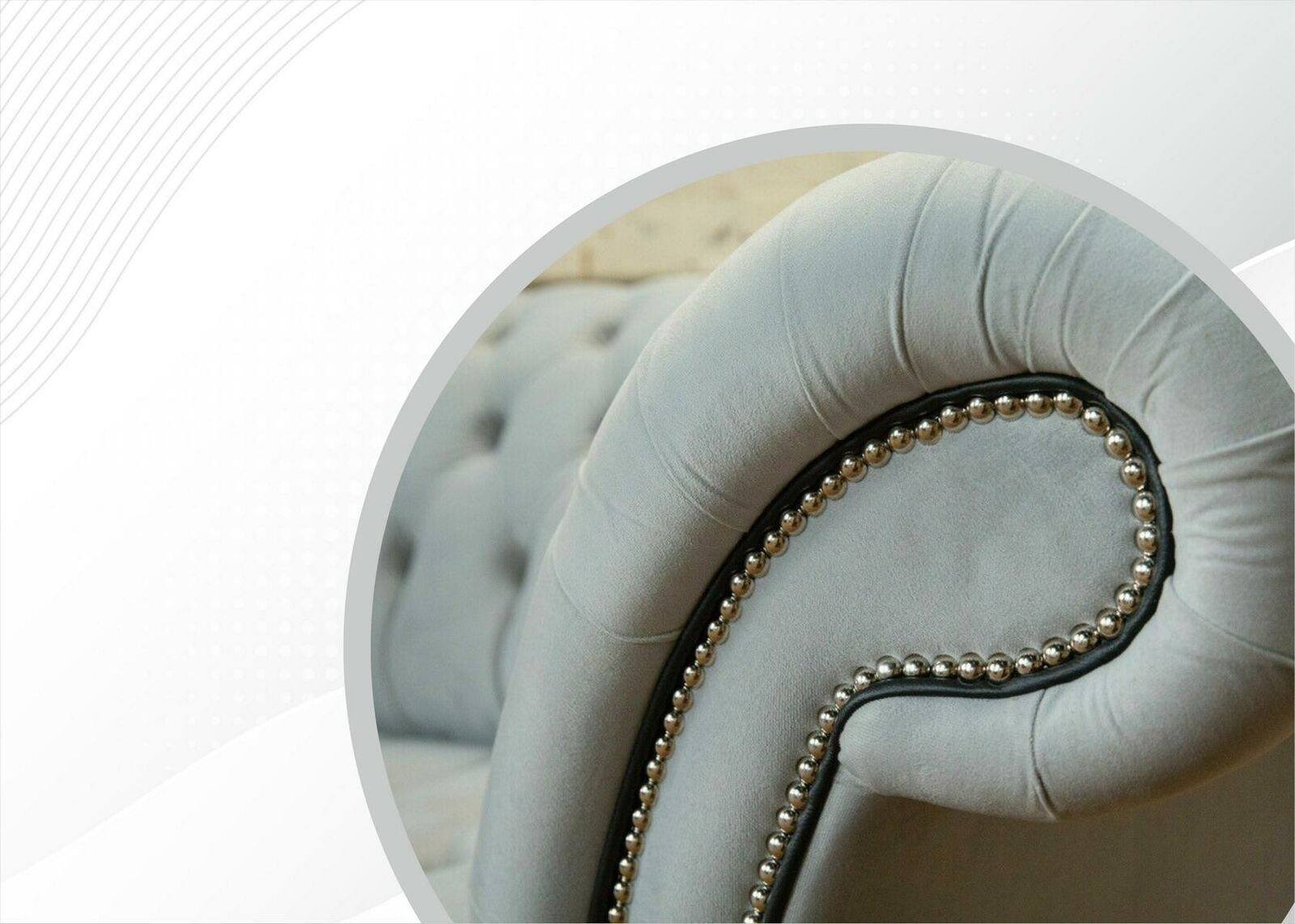 Design 2 Stoff Wohnzimmer Kreative Möbel Sitzer JVmoebel Chesterfield Sofa Grün Chesterfield-Sofa, Modern