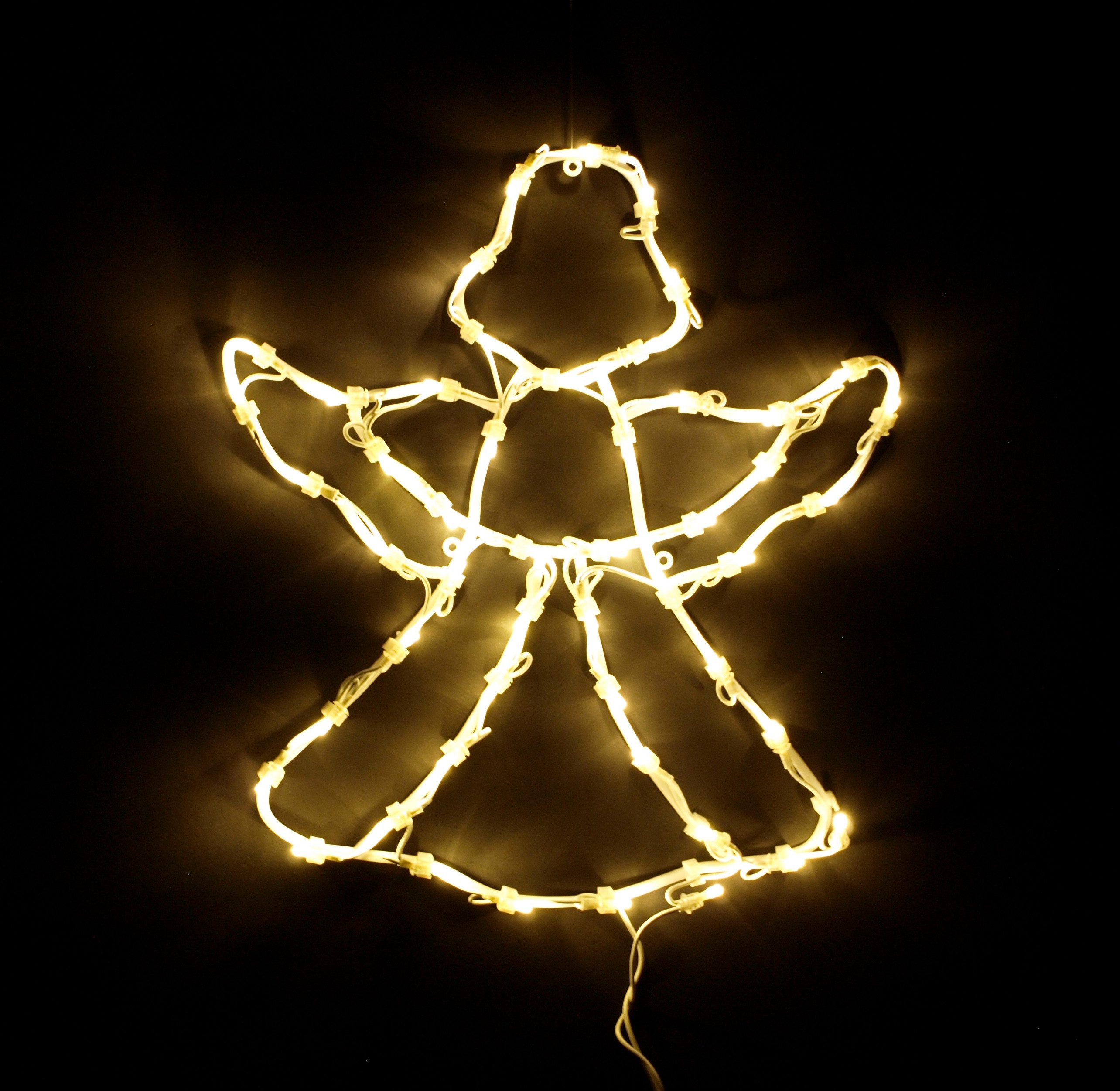 DEGAMO Beleuchtetes Fensterbild ENGEL, 42x37cm, 50 LED weiss, Netzbetrieb 2 günstig online kaufen