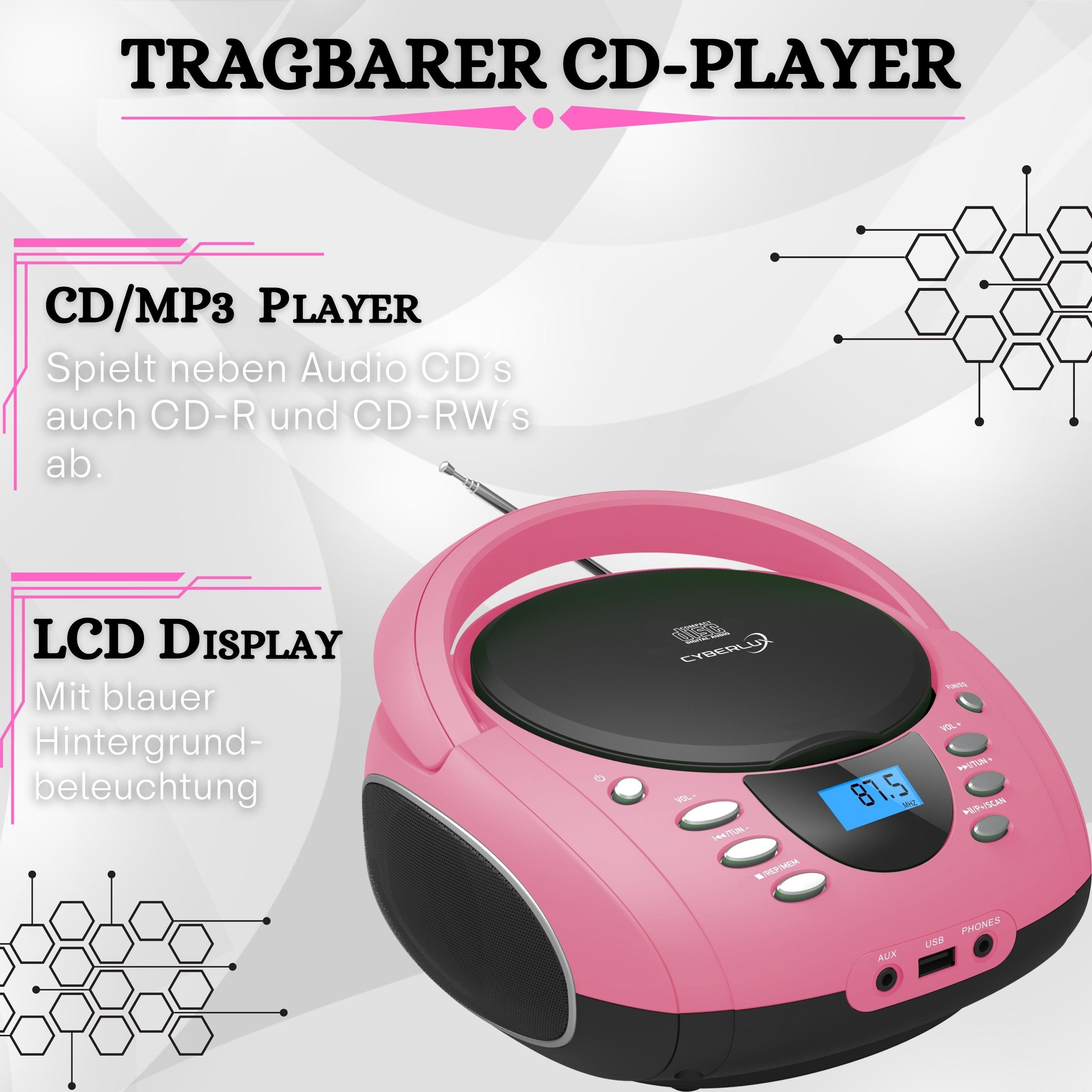 Radio MP3 FM USB) CD (CD, CL-720 Musikbox, Player mit Kinder Boombox, tragbar, Cyberlux tragbarer CD-Player