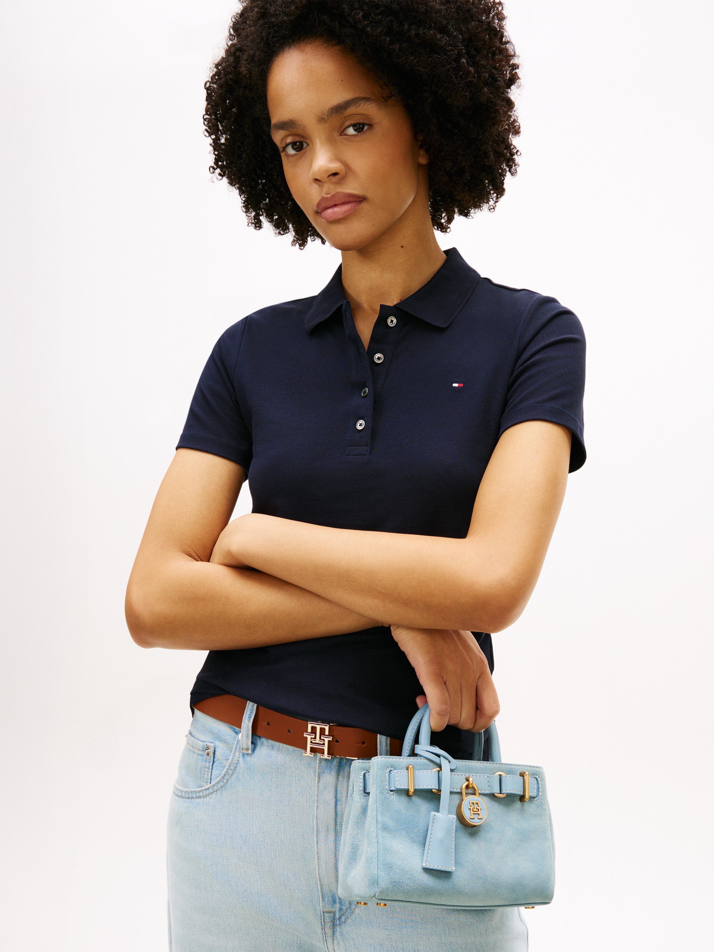 Tommy Hilfiger Tragetasche AMERICAN ICON MICRO TOTE SUEDE, Damen Handtasche günstig online kaufen