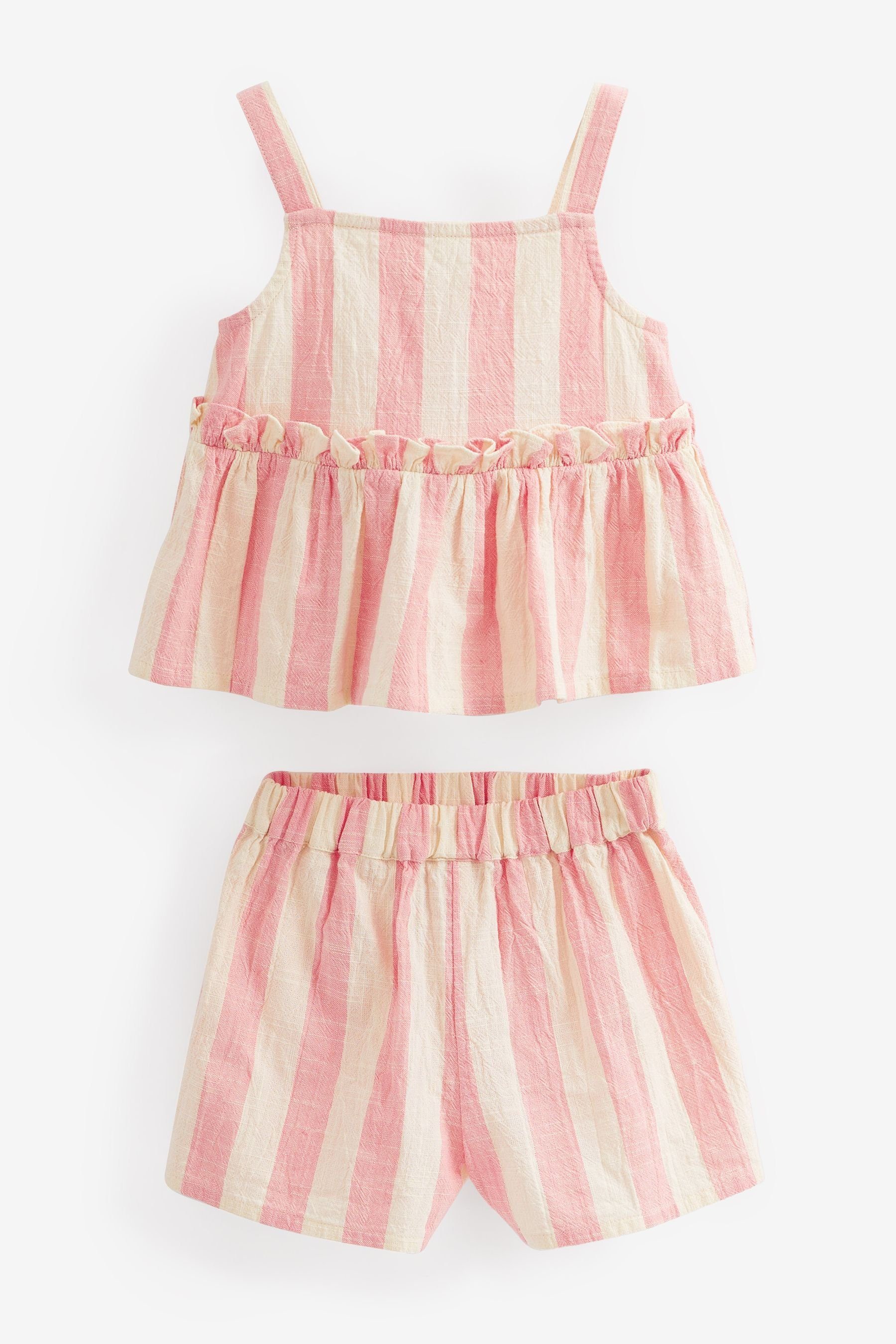 Shirt Shorts & Bluse (2-tlg) im Pink und Next Set Gestreifte Shorts