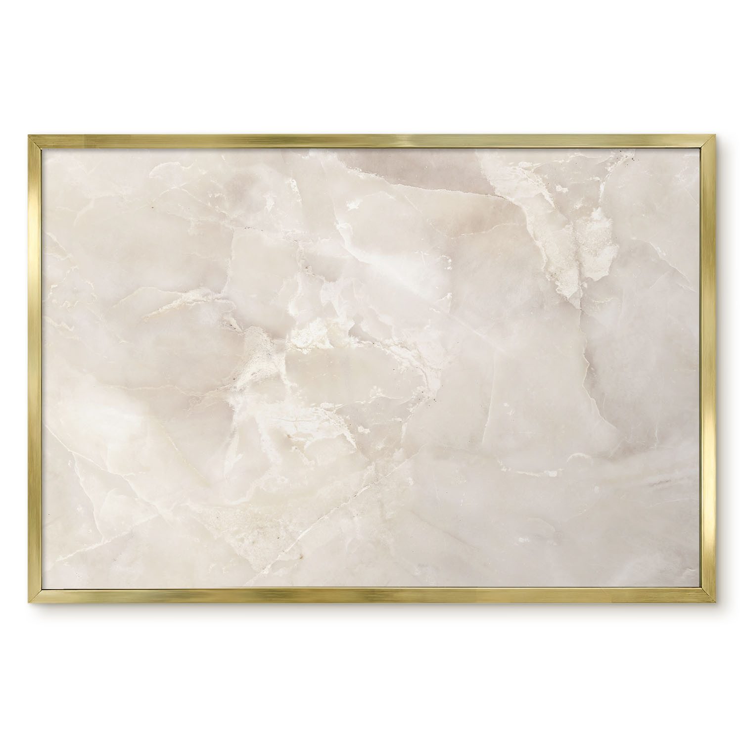 Tulup Magnettafel Stilvolle Magnettafel mit Rahmen als dekoratives Wohnaccessoire, Beige Marmor, Beige