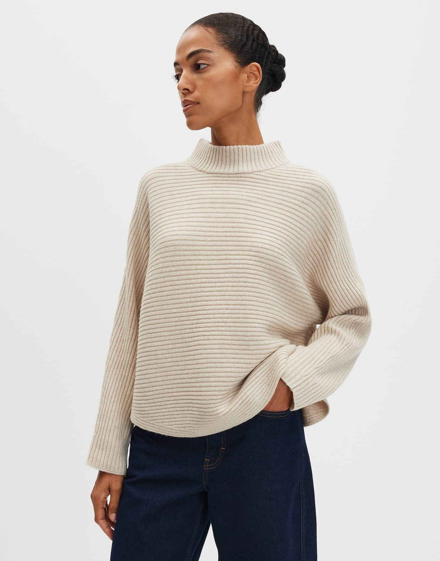 someday Strickpullover TIALDA Regular mit Rippstruktur lockere Passform, ovaler Schnitt, Rippstruktur, formstabil