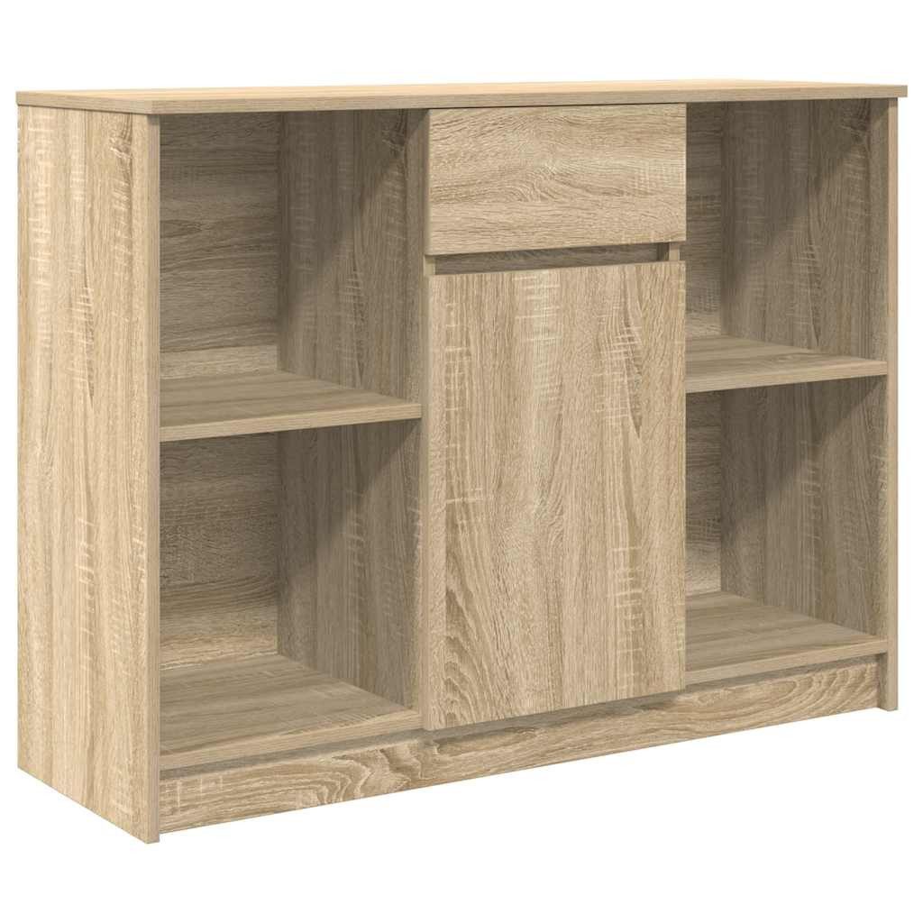 vidaXL Sideboard Sideboard mit Schublade Sonoma-Eiche 101x35x76 cm Holzwerkstoff (1 St)