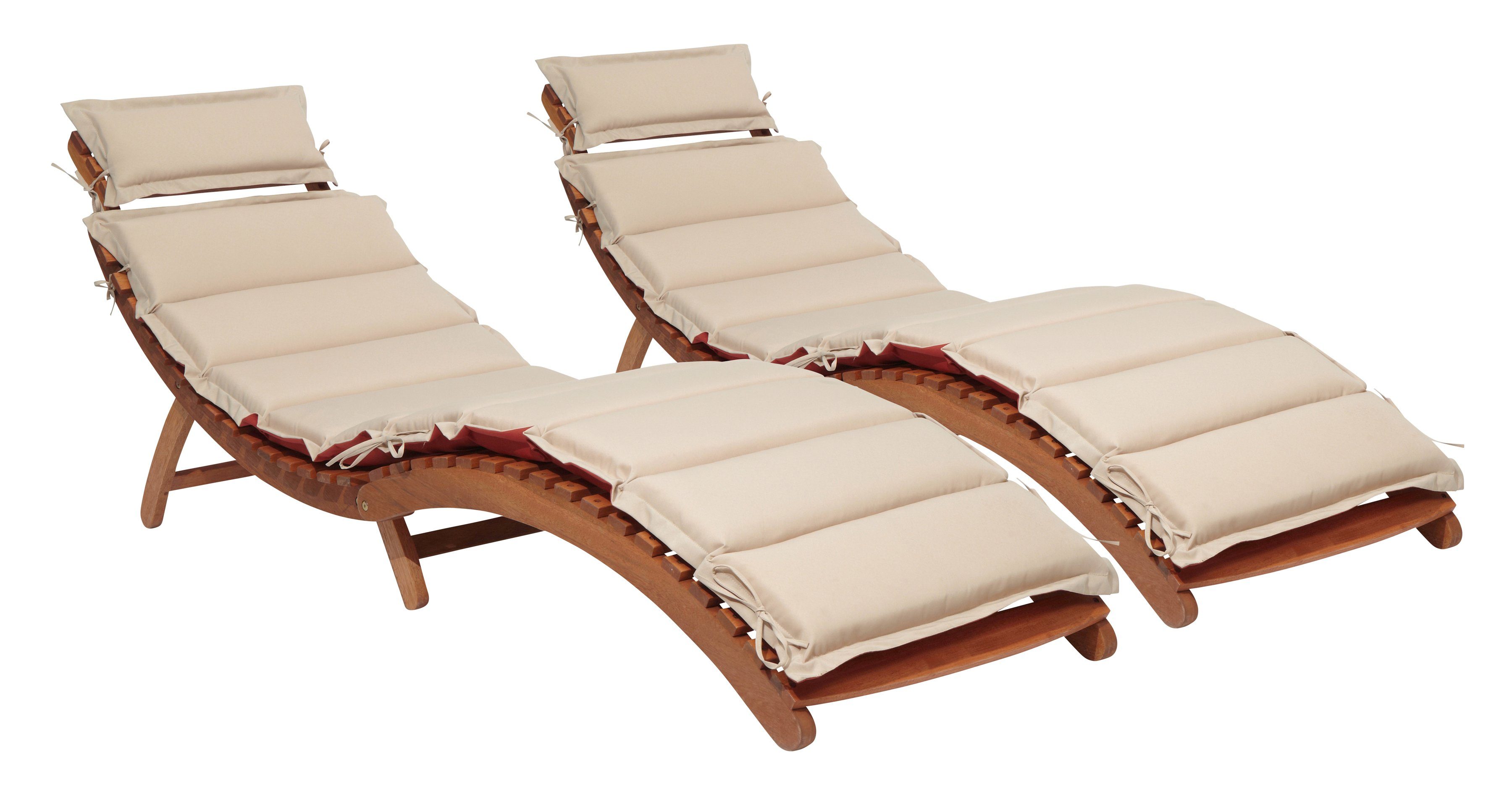 MERXX Gartenliege Havanna, 2 Liegen, inkl. Wendeauflagen, Eukalyptusholz, k günstig online kaufen