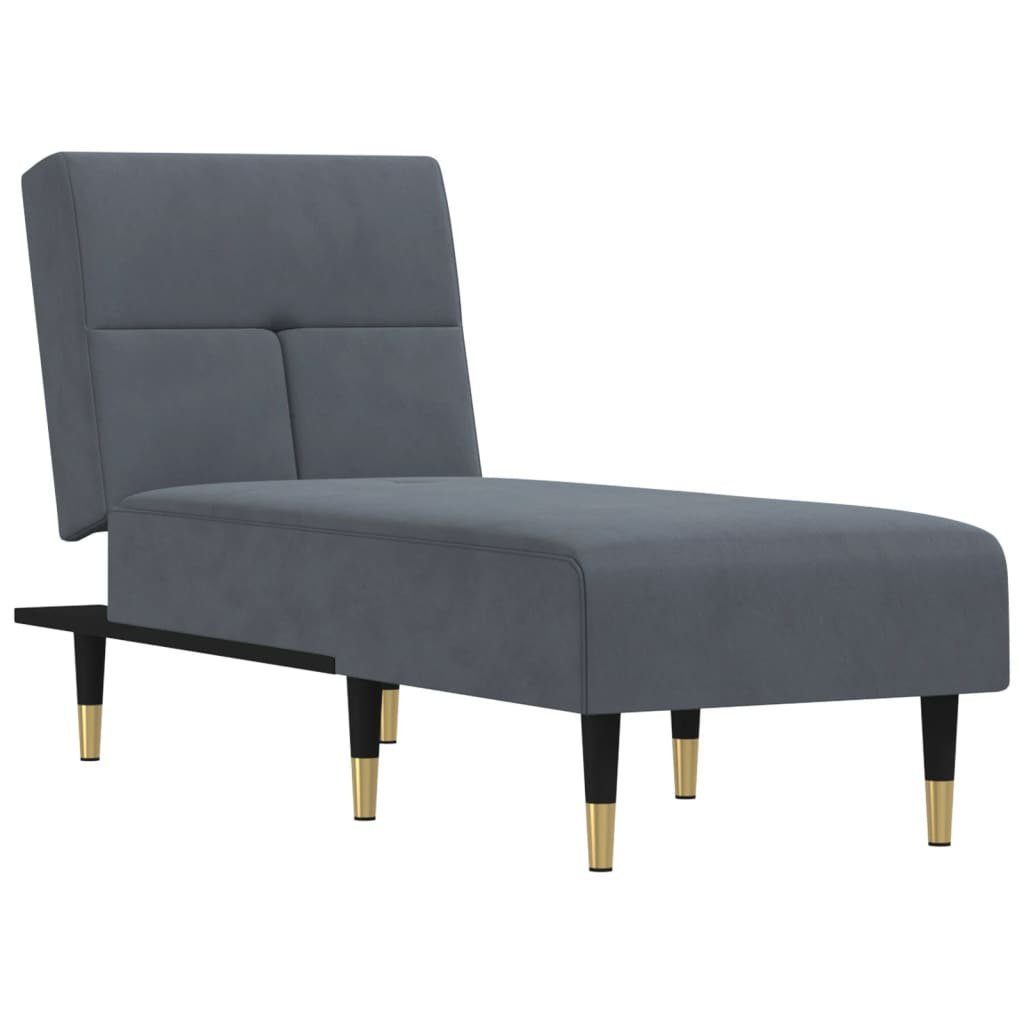 vidaXL Chaiselongue Chaiselongue Dunkelgrau Samt, 1 Teile