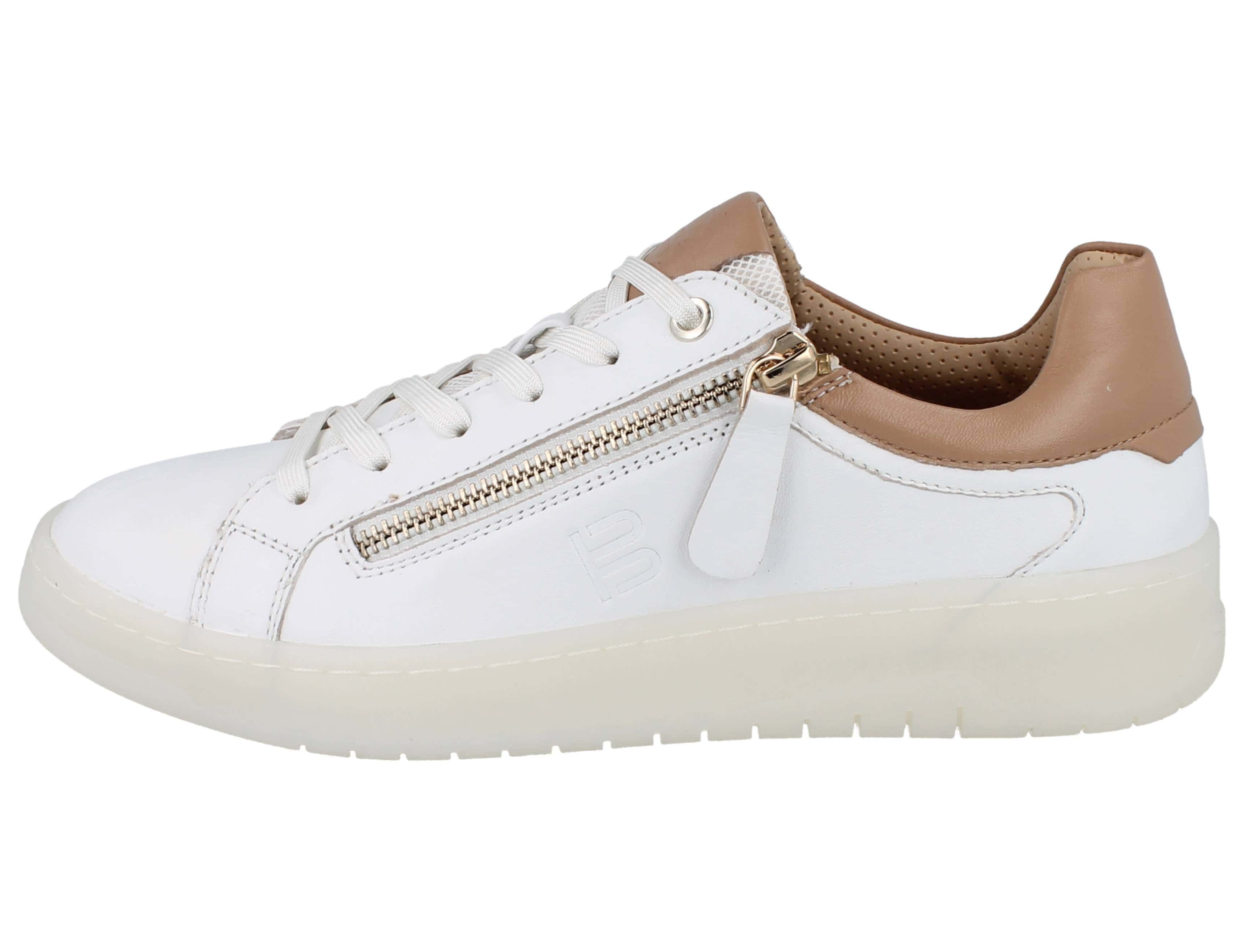 BAGATT BAGATT Damen Sneaker weiß braun Leder/Textil - Größe: 39 Schnürschuh Wechselfußbett