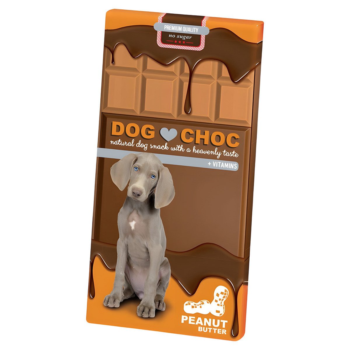 DUVO+ Hundeschokolade Dog Choc Erdnussbutter 100 g, Snack für: Hund