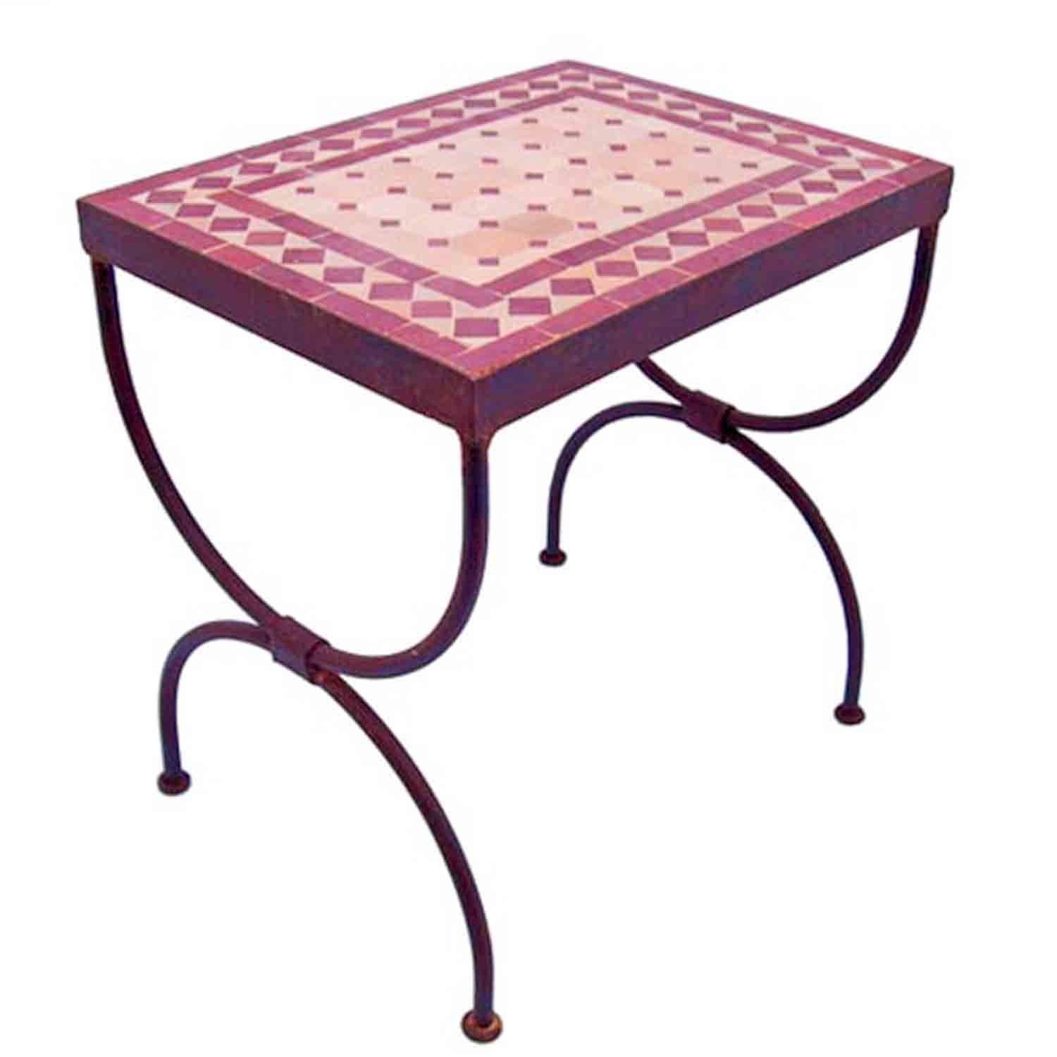 Casa Moro Gartentisch »Mosaikkonsole Raute BordeauxTerracotta 50x30x46