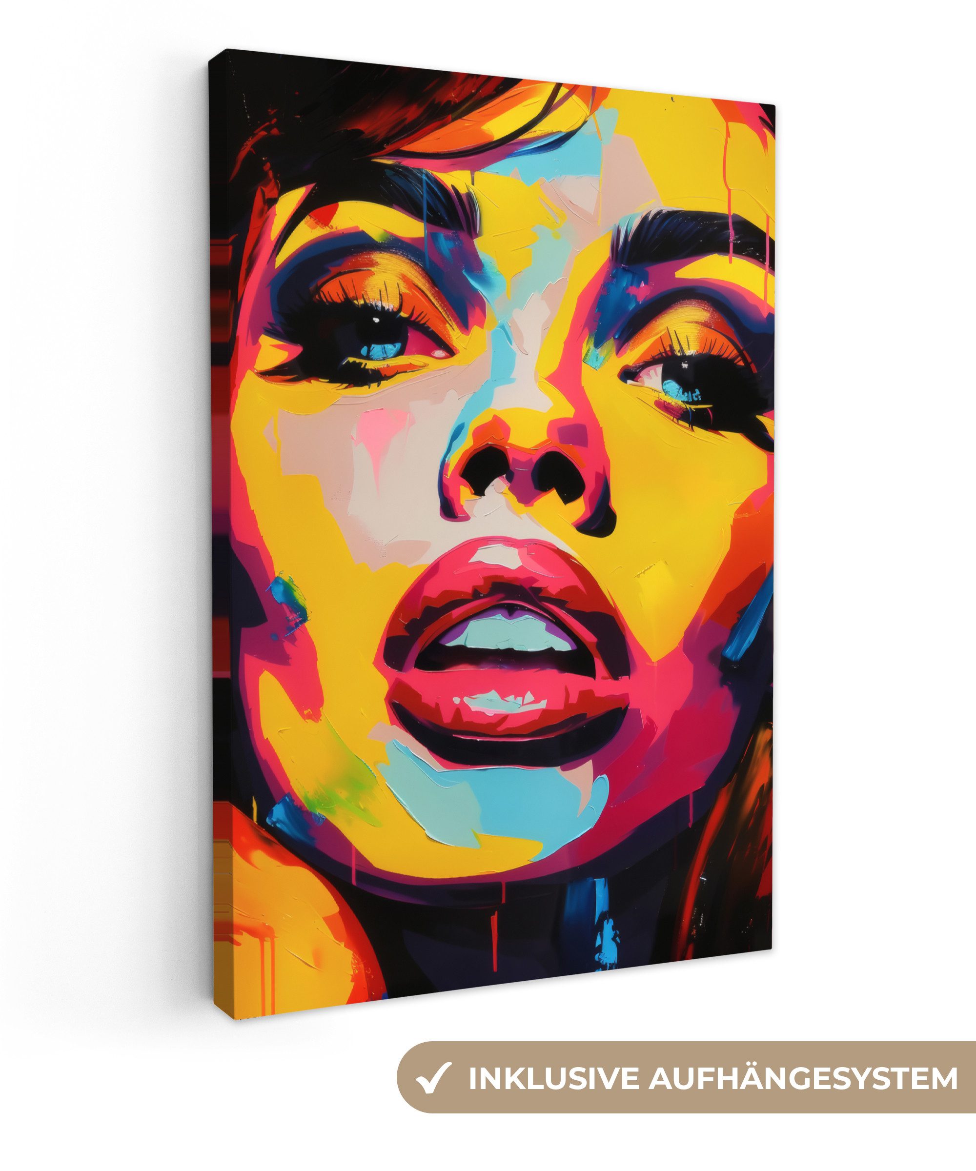 OneMillionCanvasses® Leinwandbild Frau - Gesicht - günstig online kaufen