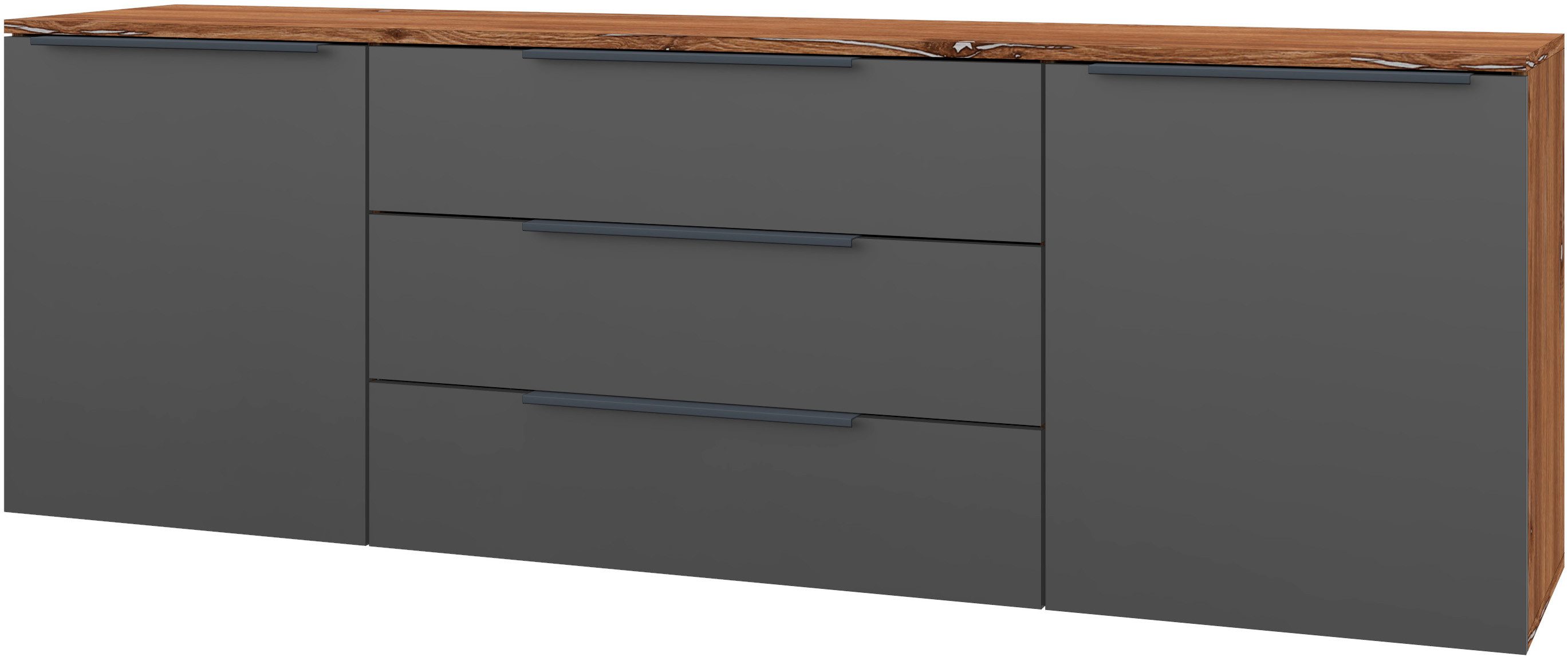 borchardt Möbel Sideboard Tom, Kommode Breite 166cm, hängend oder stehend mit Metallgriffen, 2 Türen 3 Schubkästen, verstellbare Einlegeböden