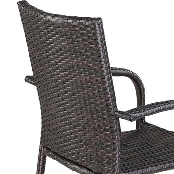 Casaria Gartenstuhl Comfort (8 St), Polyrattan 8er Set Stapelbar Höhenverstellbar 160kg Belastbarkeit