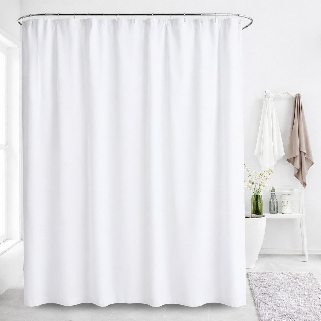 Euroshowers GmbH Duschvorhang hochwertig verarbeitet mit 12 Duschvorhangringen und Metallösen Breite 180 cm