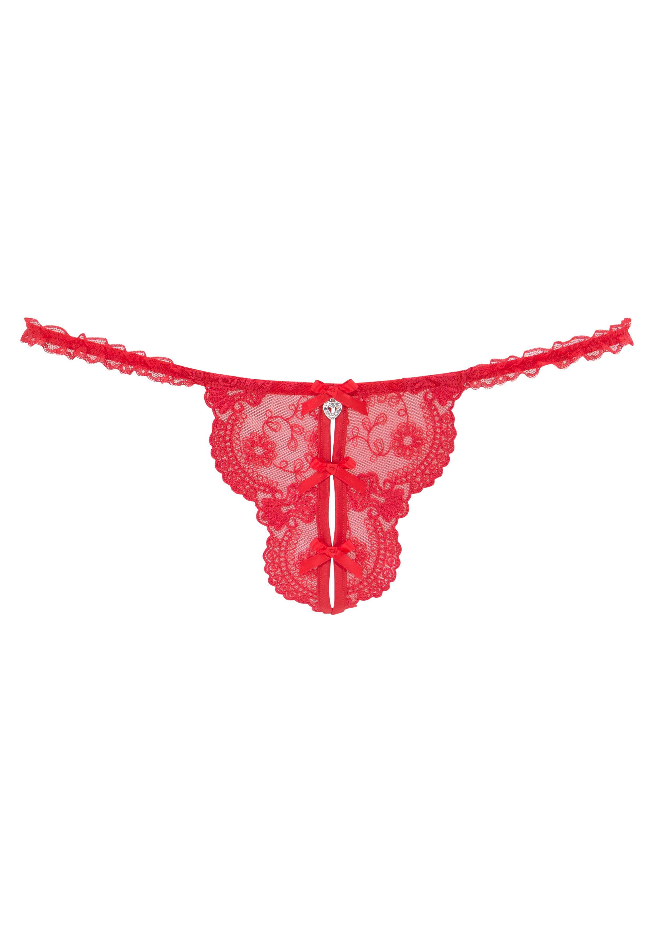 petite fleur gold String-Ouvert mit Ouvert-Öffnung in sexy Bändchen-Optik sexy Unterwäsche, sexy Dessous, Reizwäsche Damen – Bild 2 von 5