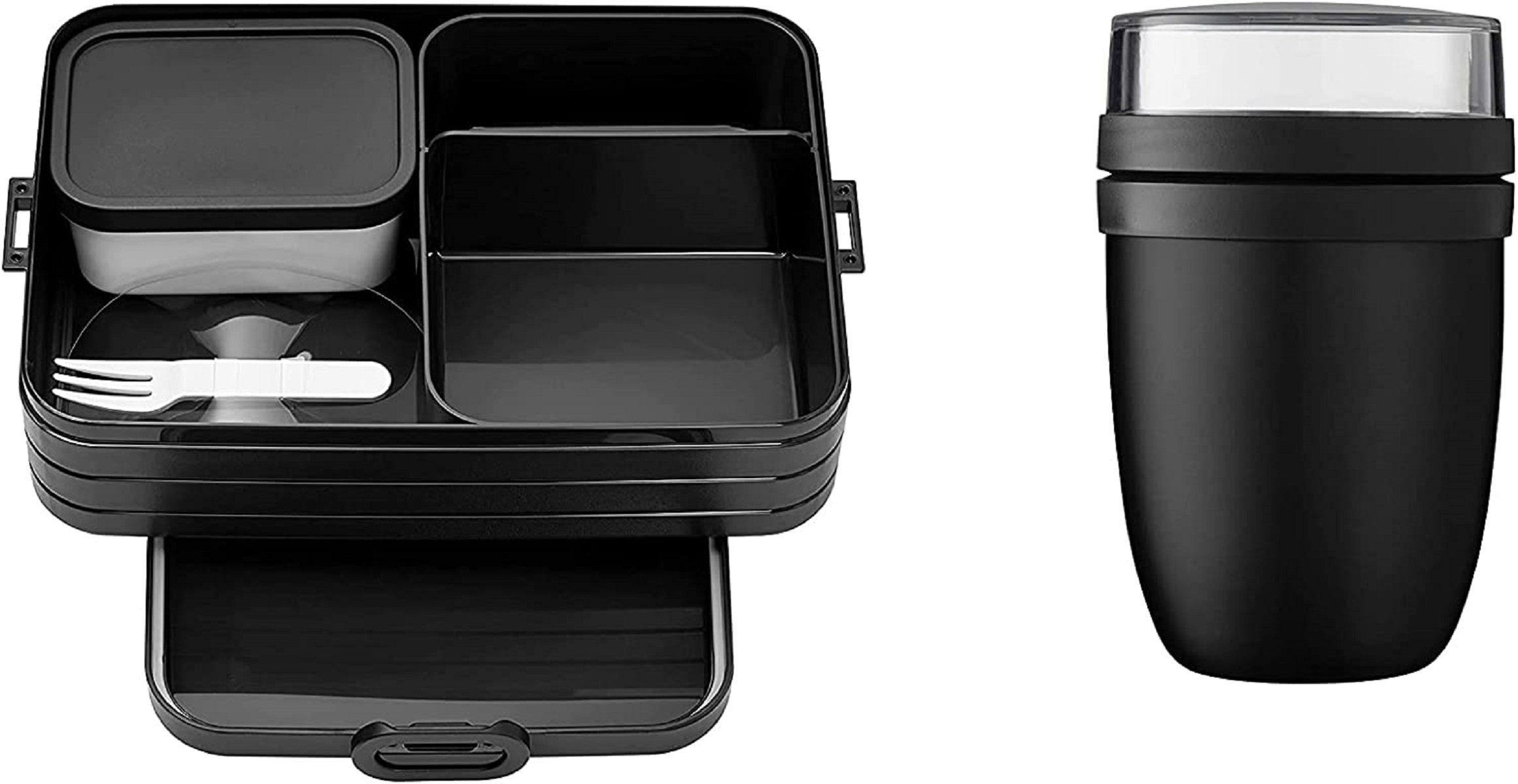 Mepal Lunchbox Thermo Lunchpot und Lunchbox 1500 ml Set für heiße oder kalte Speisen, Kunststoff, Edelstahl, Limited Edition, schwarz, hält lange warm oder kühl