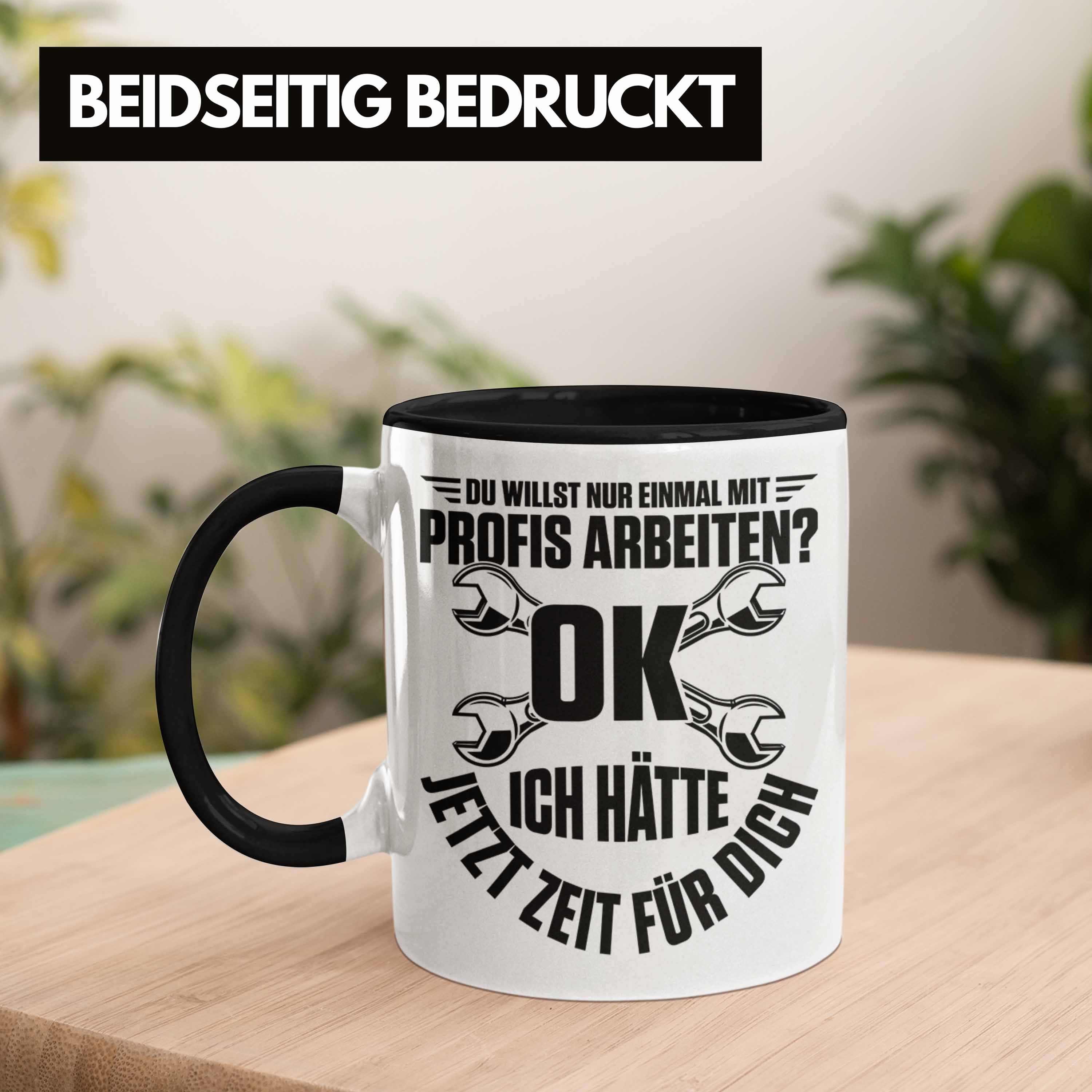 Trendation Tasse Handwerker Tasse Mechatroniker Mechaniker Schrauber Geschenk KFZ Gesch Schwarz