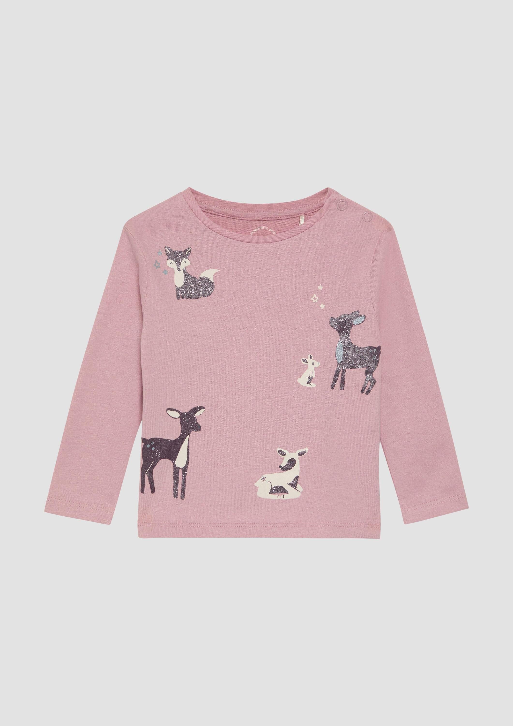 s.Oliver Langarmshirt T-Shirt Longsleeve mit Glitzerprint