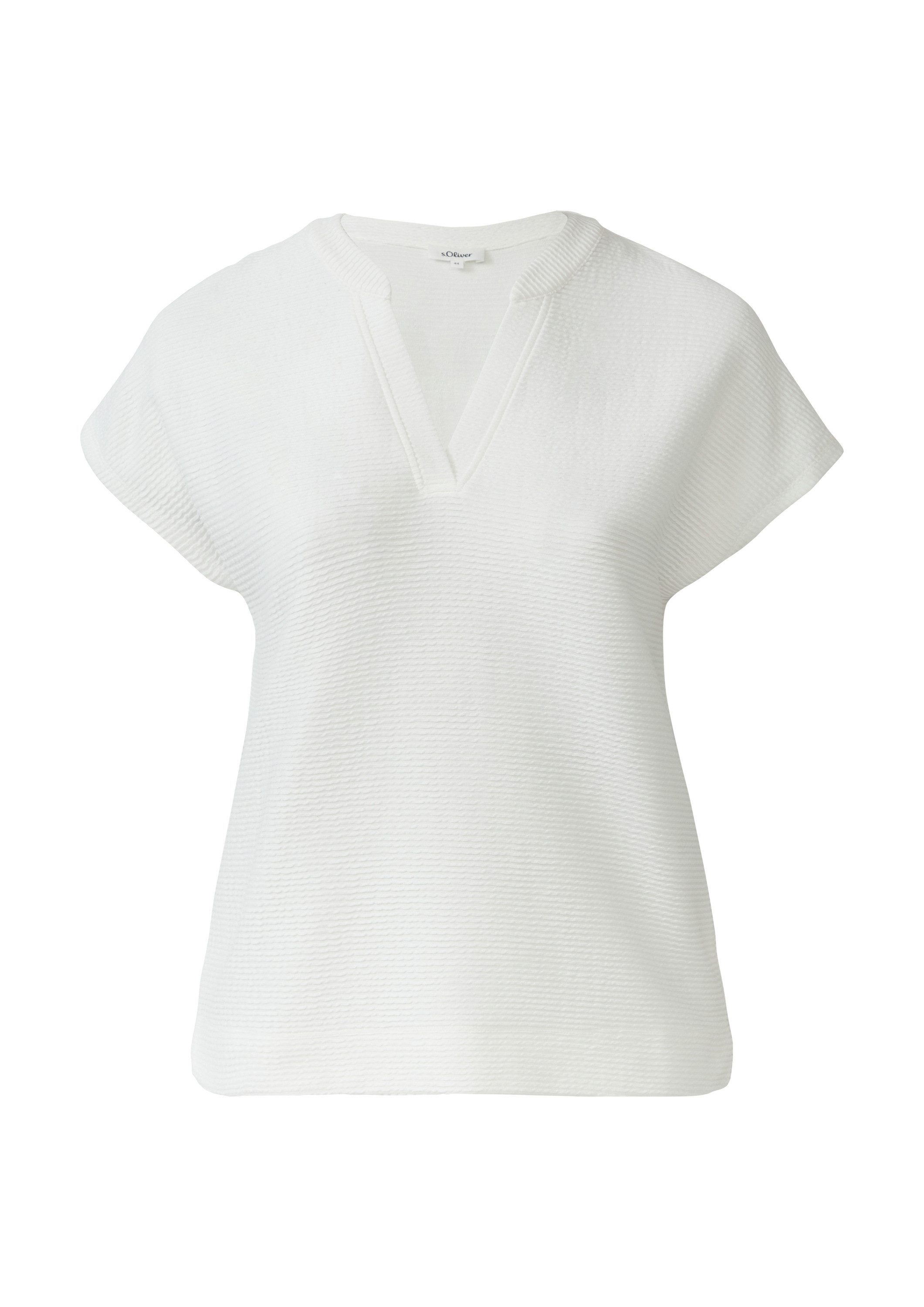s.Oliver Kurzarmshirt T-Shirt Feminines T-Shirt aus Viskosemix im Relaxed Fit