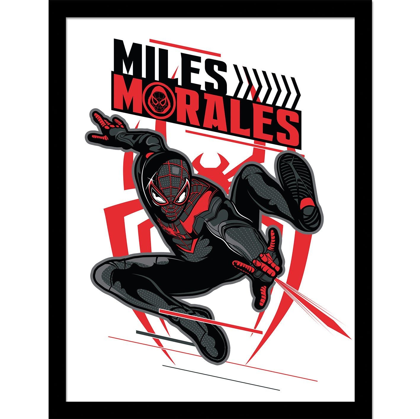Spiderman Bild mit Rahmen Miles Morales, Kunstdruck Marvel Comics