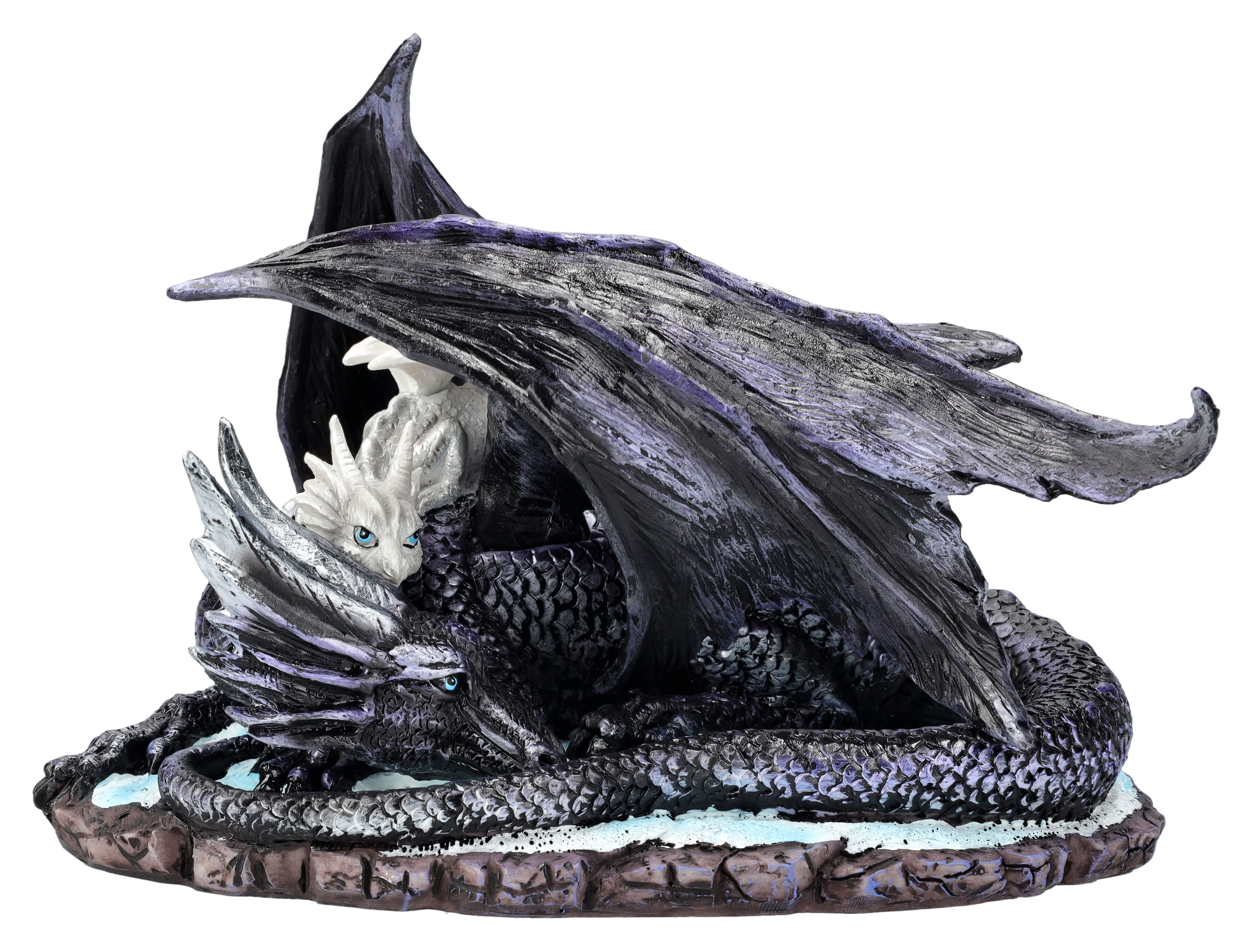 Figuren Shop GmbH Fantasy-Figur Drachenfigur mit Jungem - Mothers Sanctuary - Fantasy Dekofigur Drache
