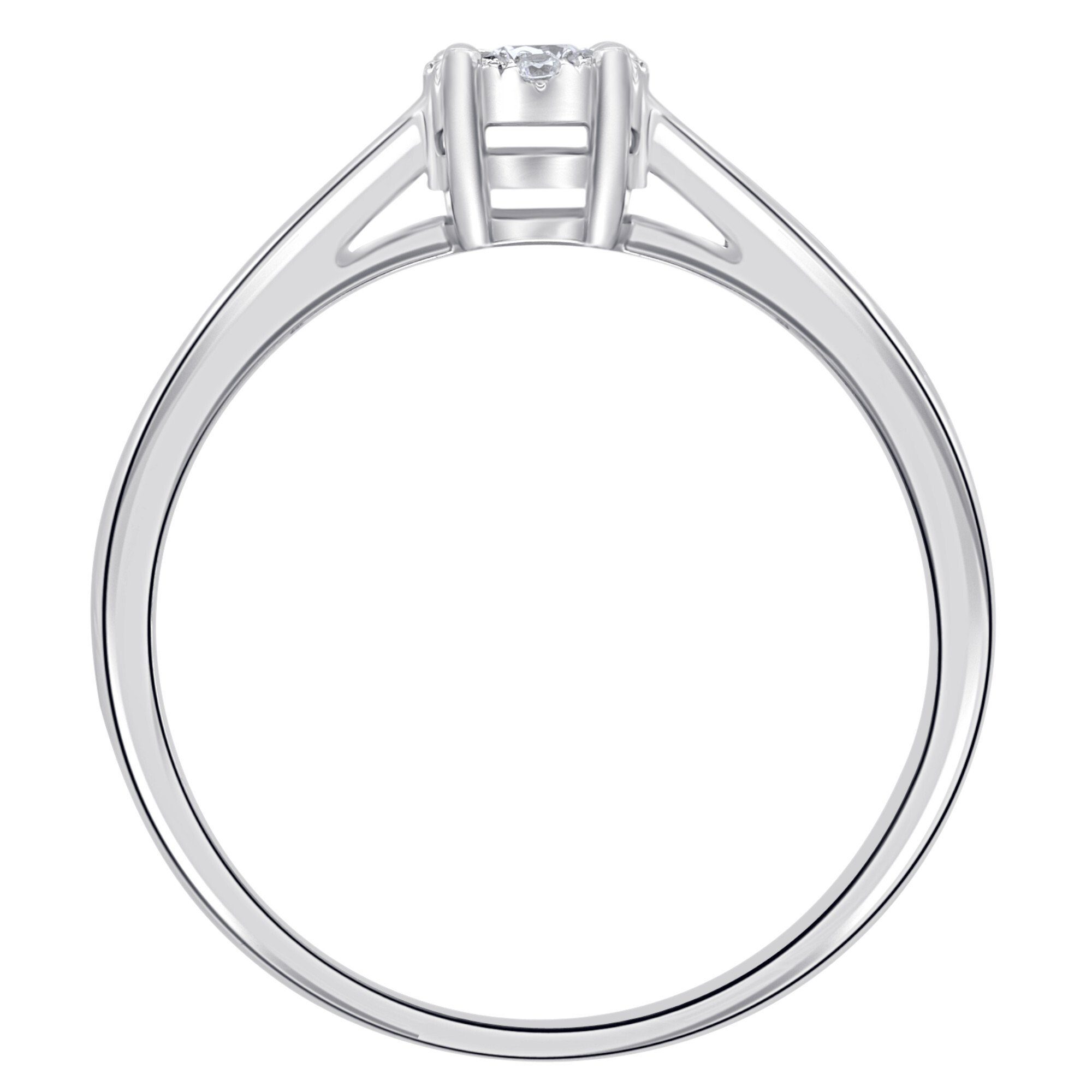 ONE ELEMENT Diamantring 0,15 ct Diamant Brillant Invisible Ring aus 585 Weißgold, Damen Gold Schmuck Invisible