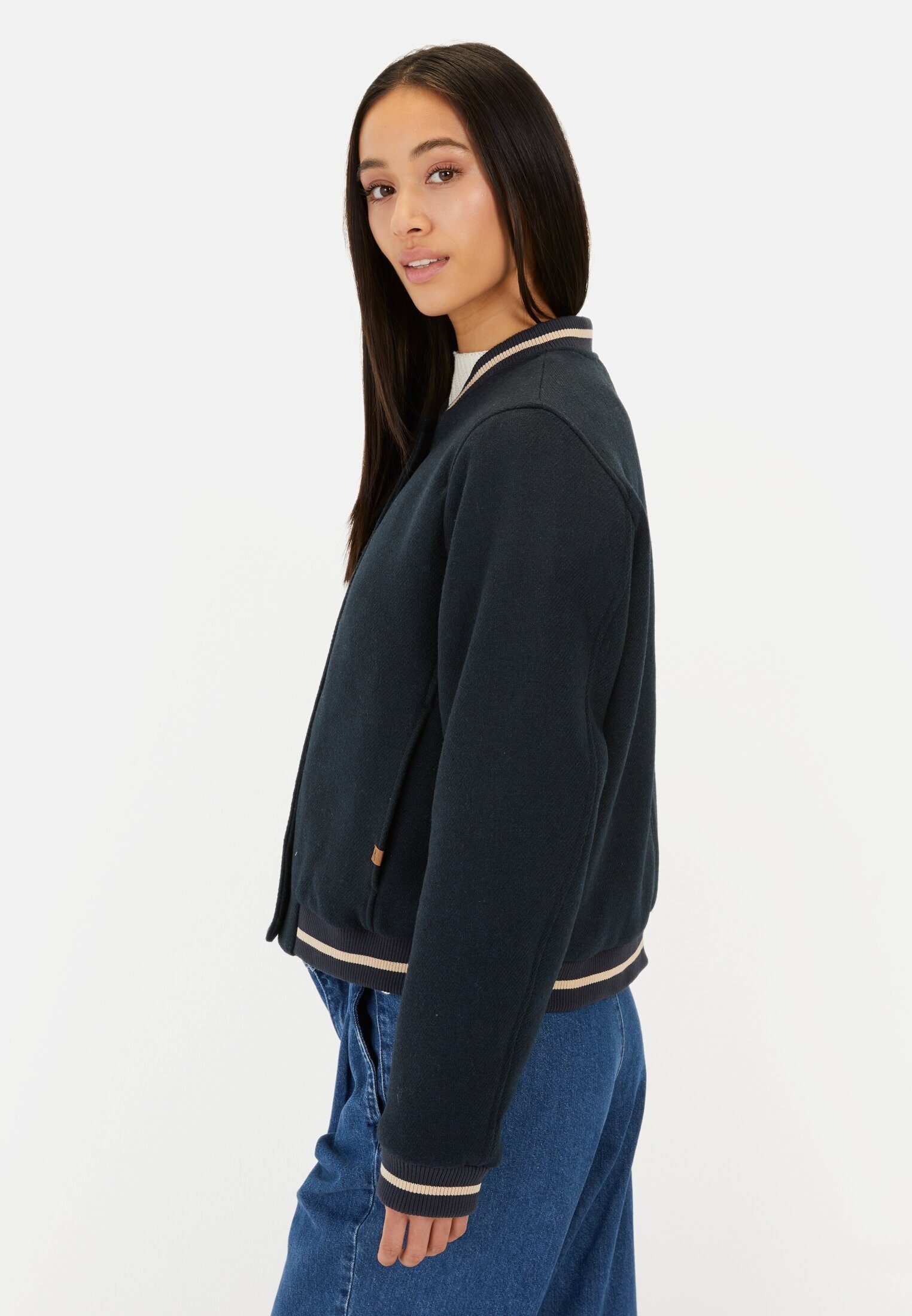 camel active Collegejacke aus einem Wollmix Langarm Stehkragen (1-St) Elast günstig online kaufen