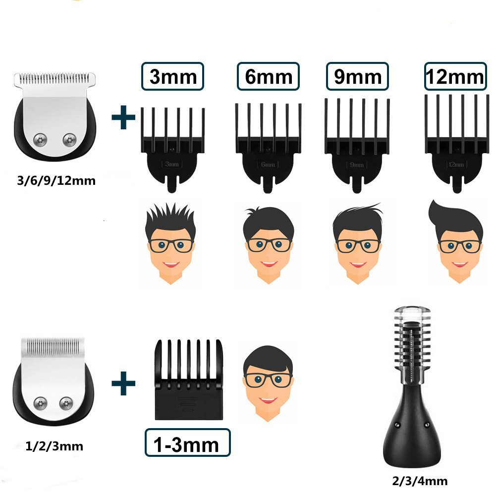 SK788, Haarschneider Präzisionstrimmer Akku/Netz Haarschneider SURKER 6in1