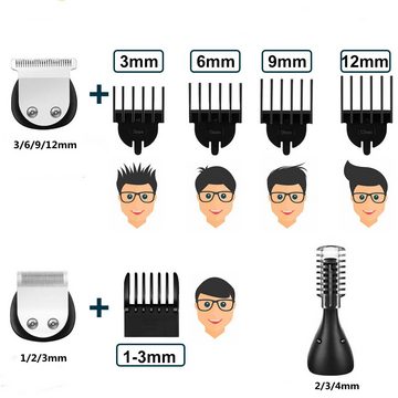 SURKER Haarschneider SK788, Haarschneider 6in1 Präzisionstrimmer Akku/Netz