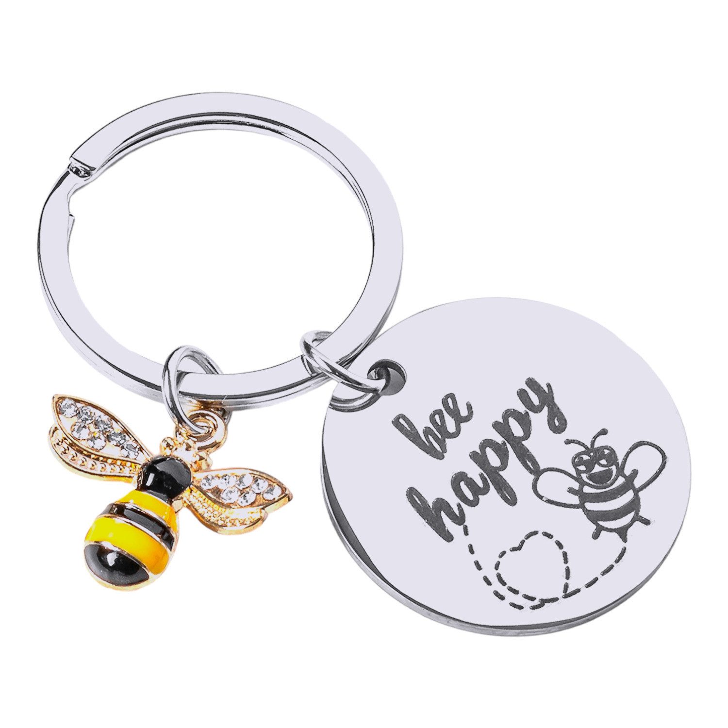 Gadget Master Schlüsselanhänger Bee Happy Schlüsselanhänger günstig online kaufen