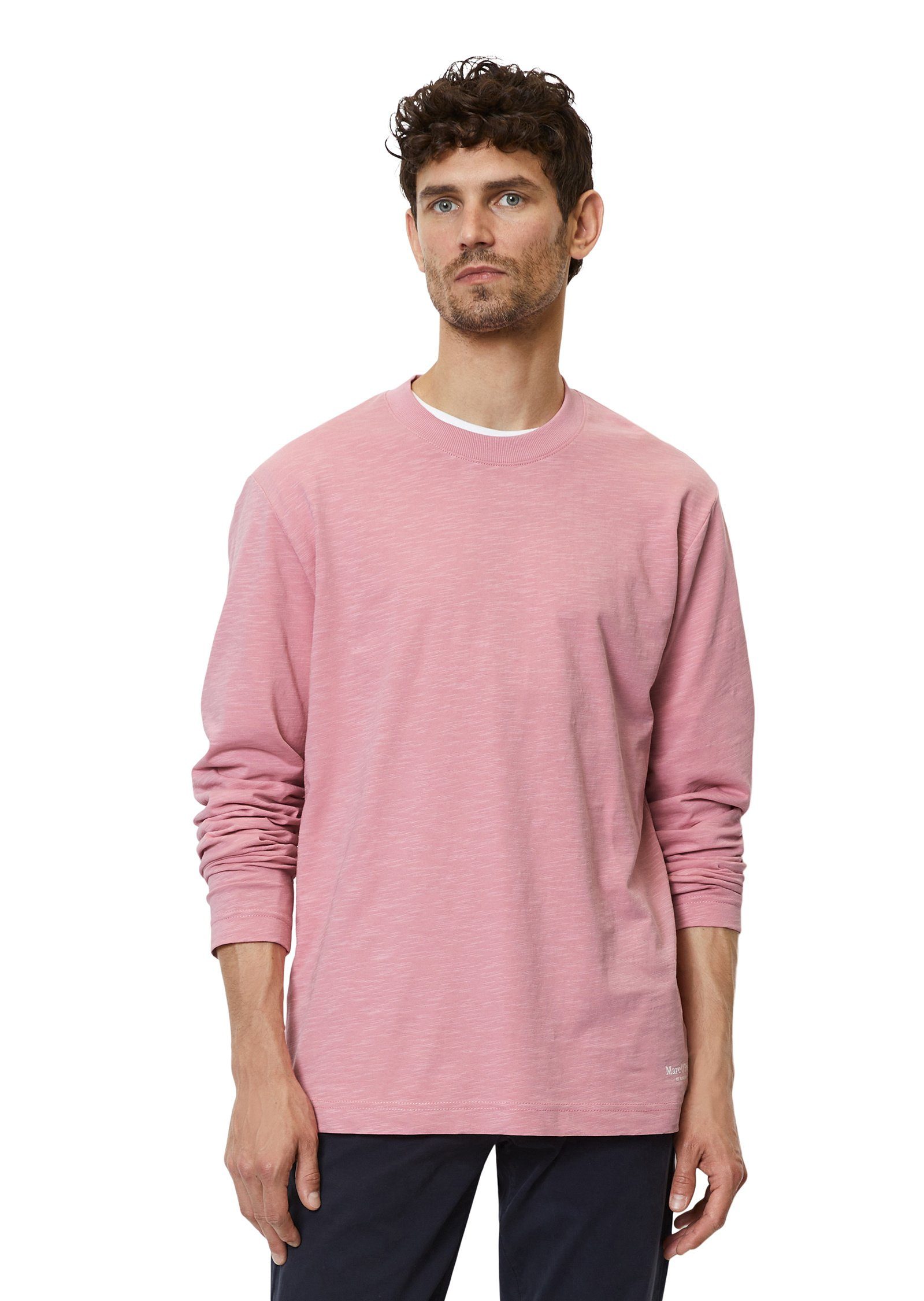 Marc O'Polo Langarmshirt in Heavy-Slub-Jersey-Qualität rosa | Rundhalsshirts