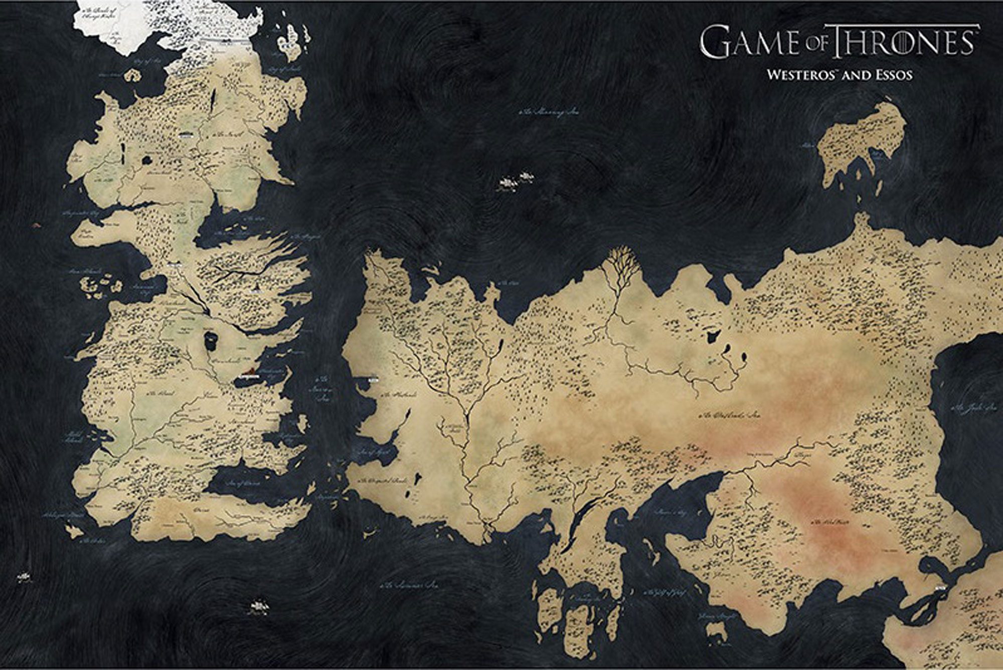 Poster Game of Thrones - Poster - Map of Weste