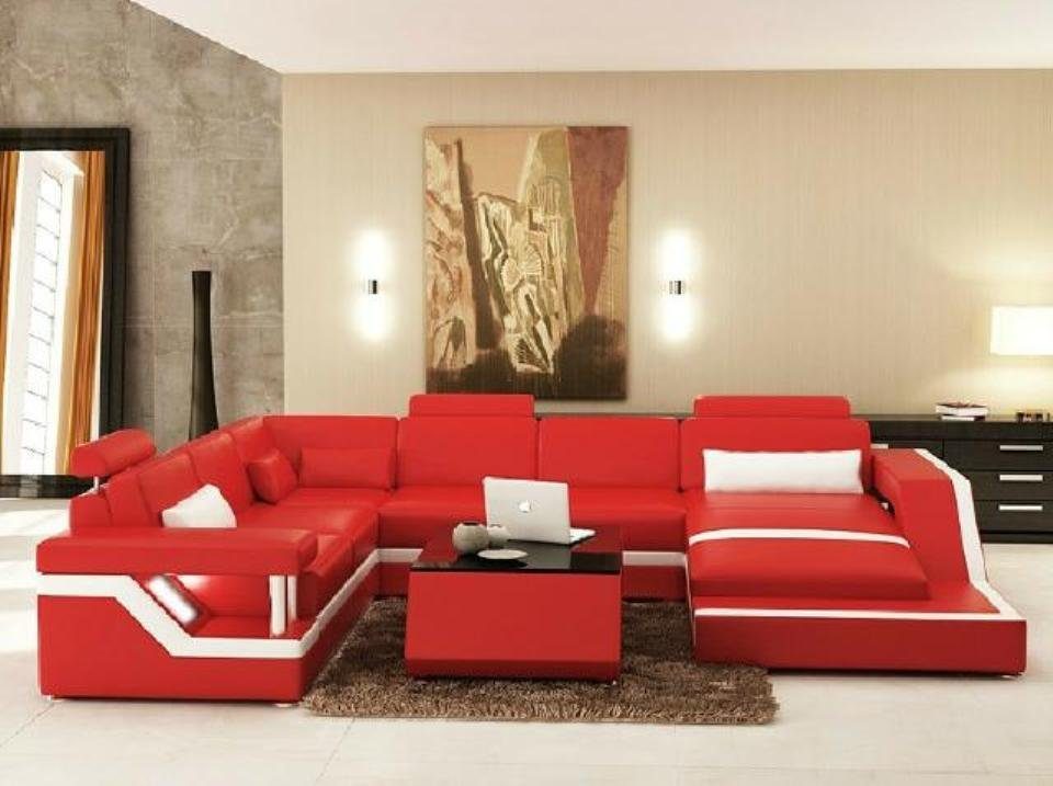 Ledersofa Wohnlandschaft Big Ecksofa, Couch JVmoebel Patentiert Designer NEU Modernes