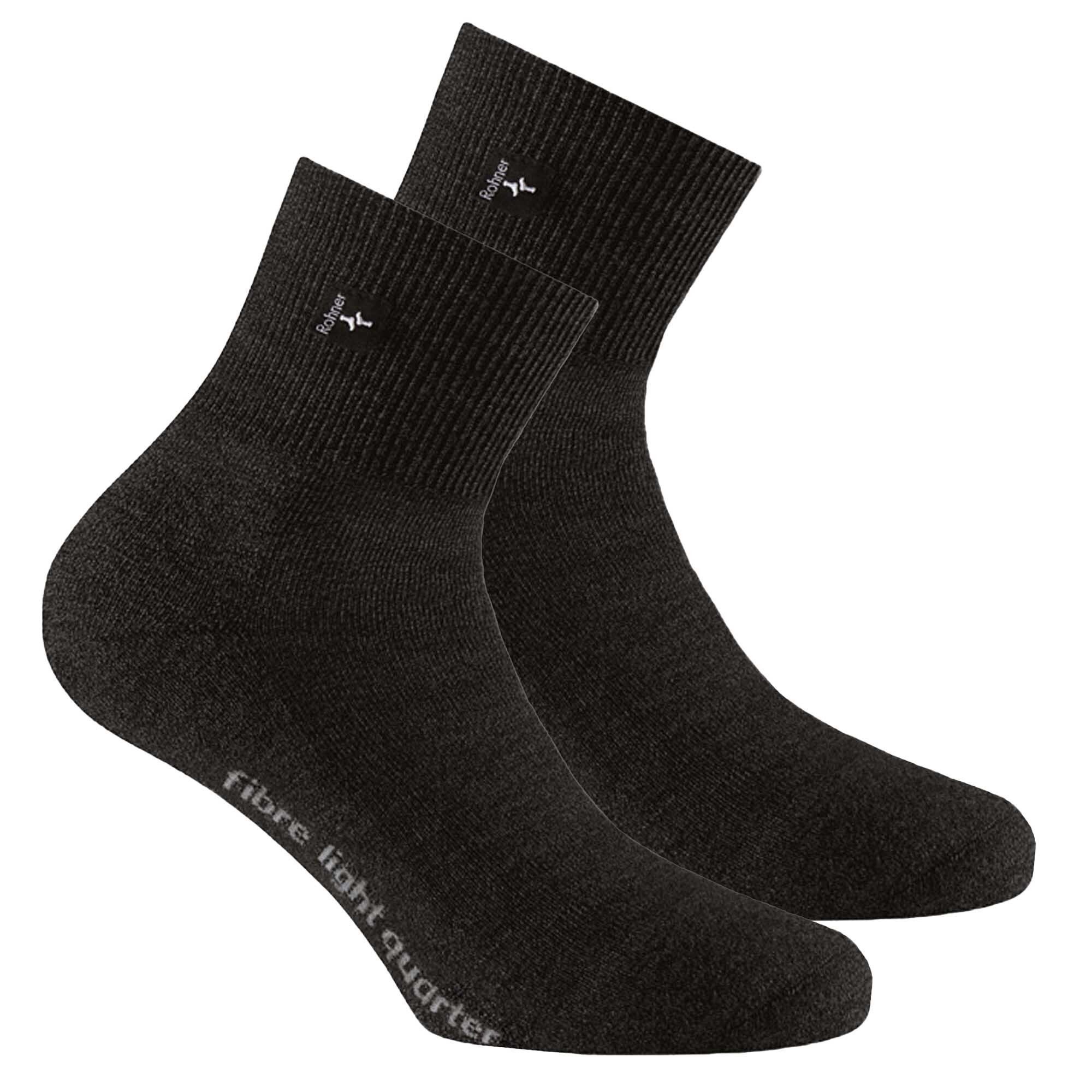 Socken 2er Quarter Socks Sportsocken - Schwarz Pack Rohner Trekking Unisex Fibre