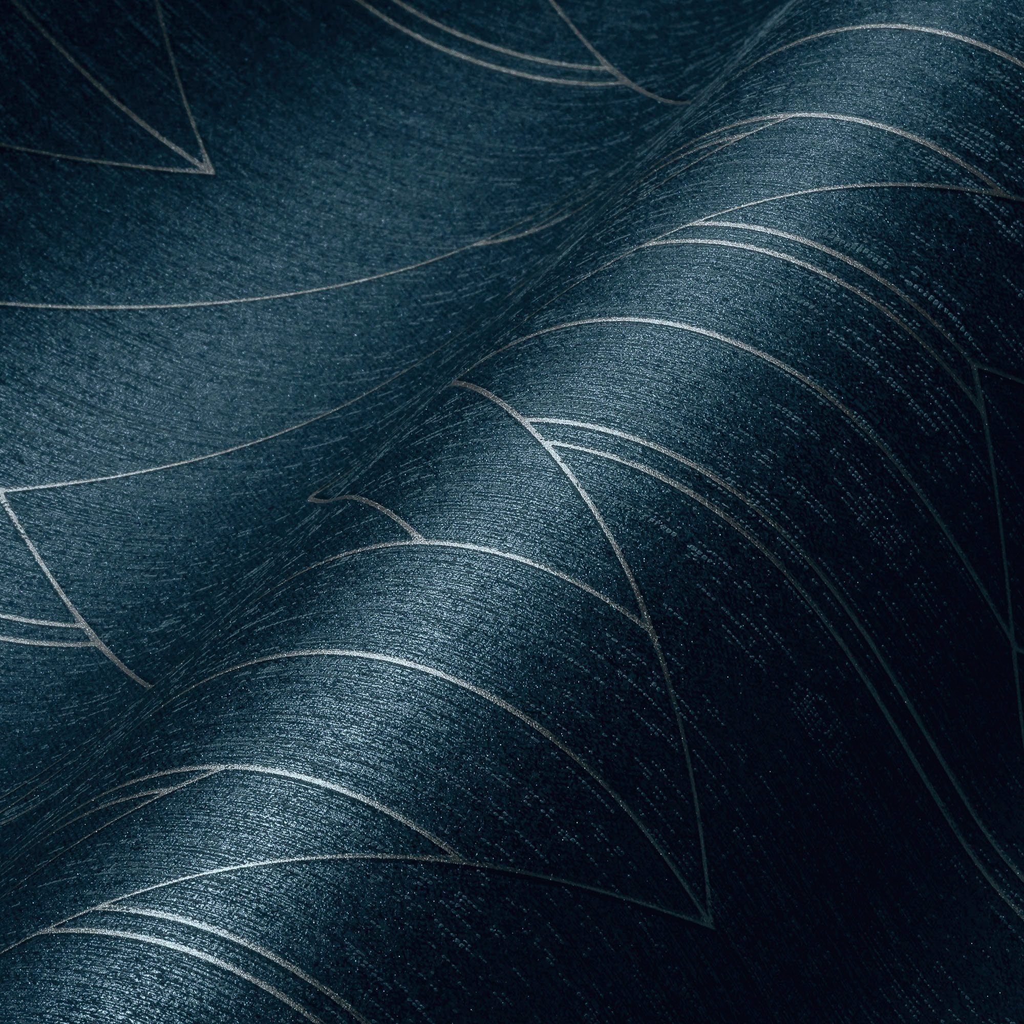 Architects Paper Vliestapete VILLA, glatt, geometrisch, grafisch, Design Tapete Geometrisch blau/silber | Vliestapeten