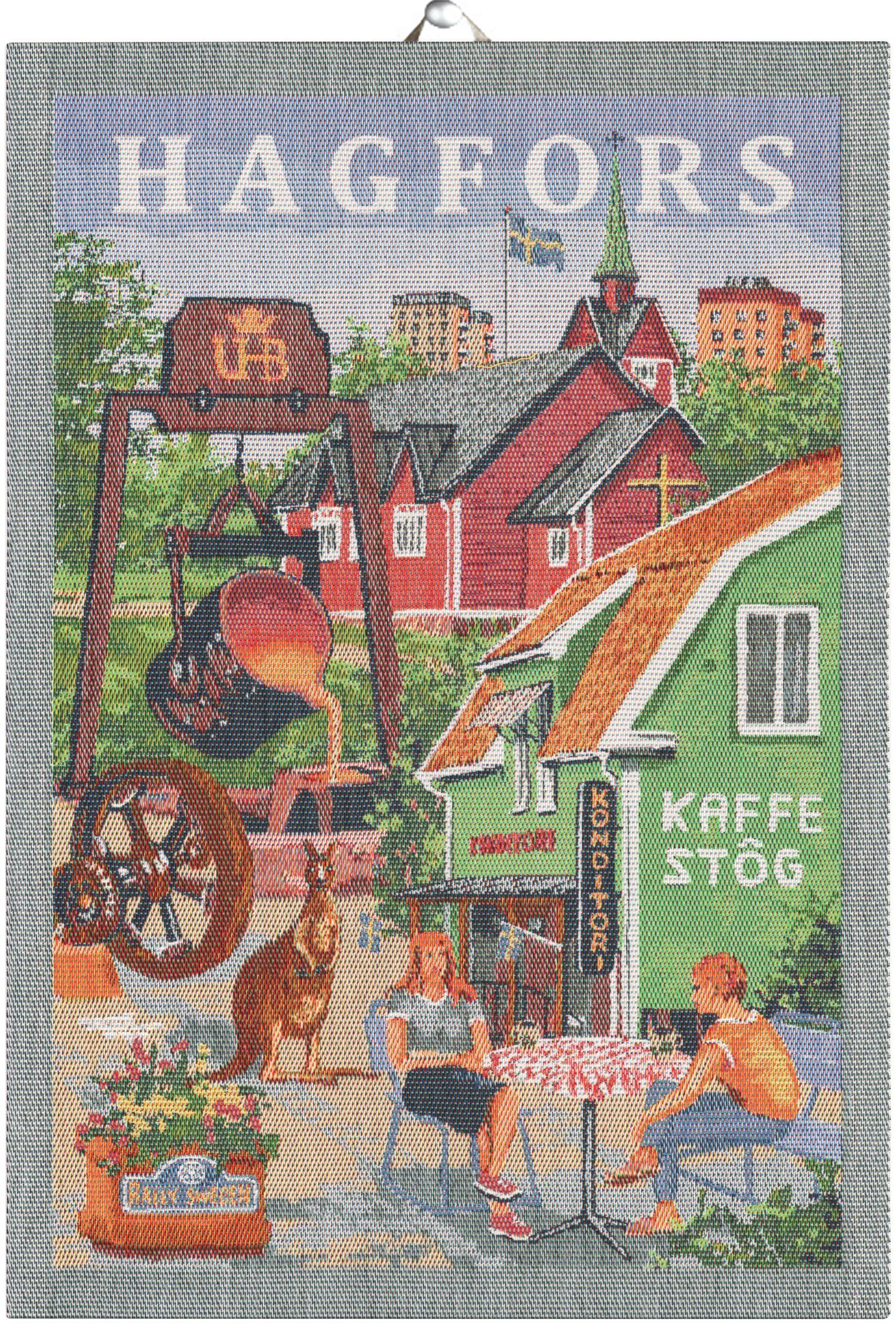 Ekelund Geschirrtuch Küchenhandtuch Hagfors 35x50 cm, (1-tlg., 1 x Geschirrtuch), Pixel gewebt (3-farbig)