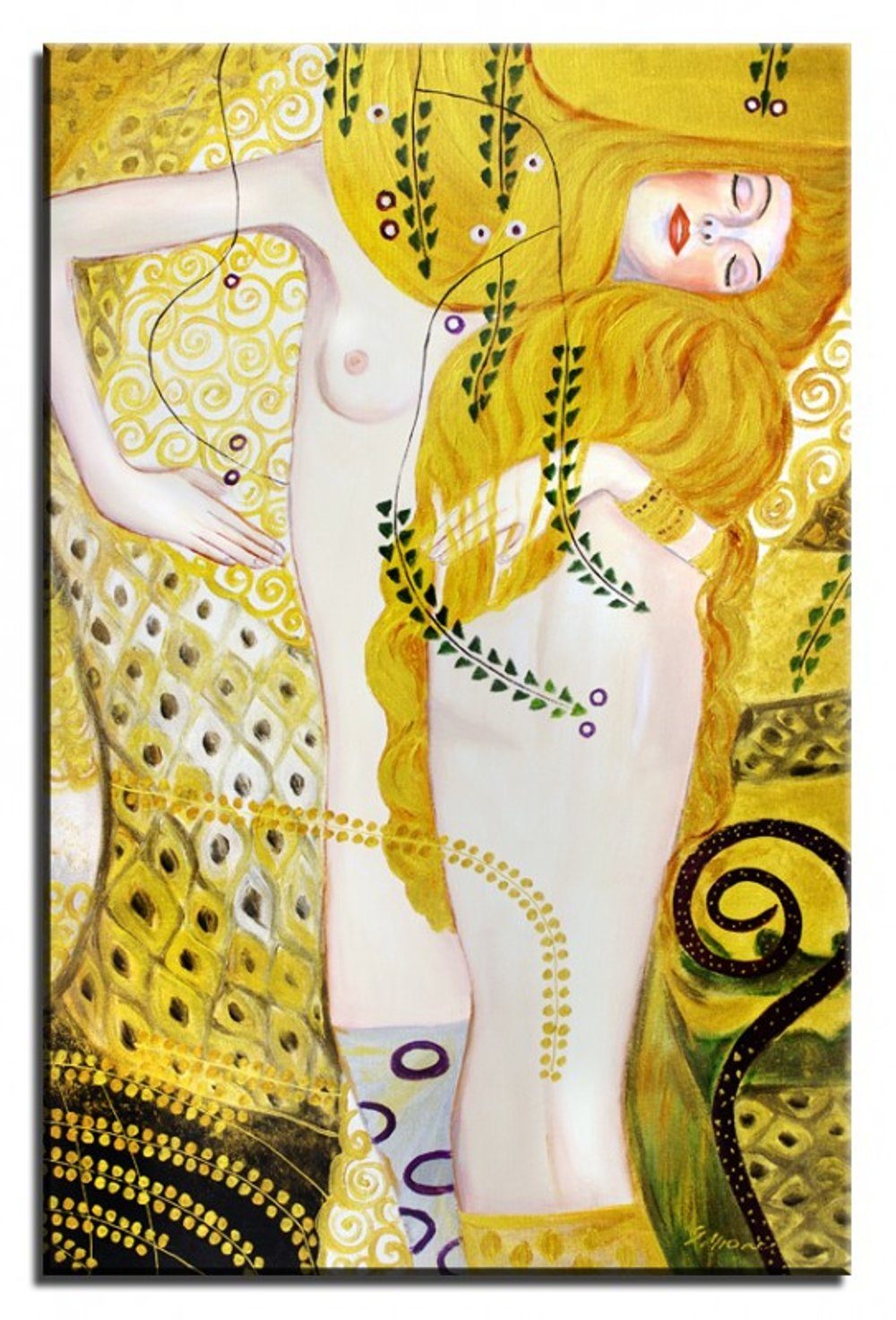 JVmoebel Gemälde Gustav Klimt »G00330«, jedes Bild ein Unikat, handgearbeitet