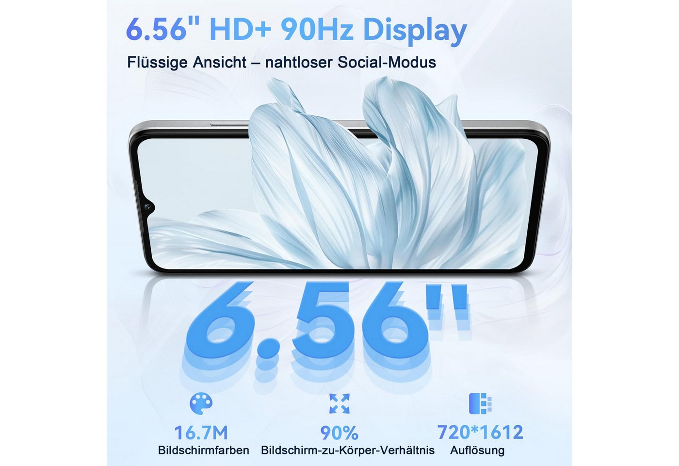 DOOGEE NOTE 56 Pro Android Handy 4GB+128GB 6150mAh ohne vertrag Smartphone (16,66 cm/6.56 Zoll, 128 GB Speicherplatz, 13 MP Kamera, Andriod 16, 6150mAh, Fingerabdruck, Dual SIM 4G, NFC, OTG, GPS) grün