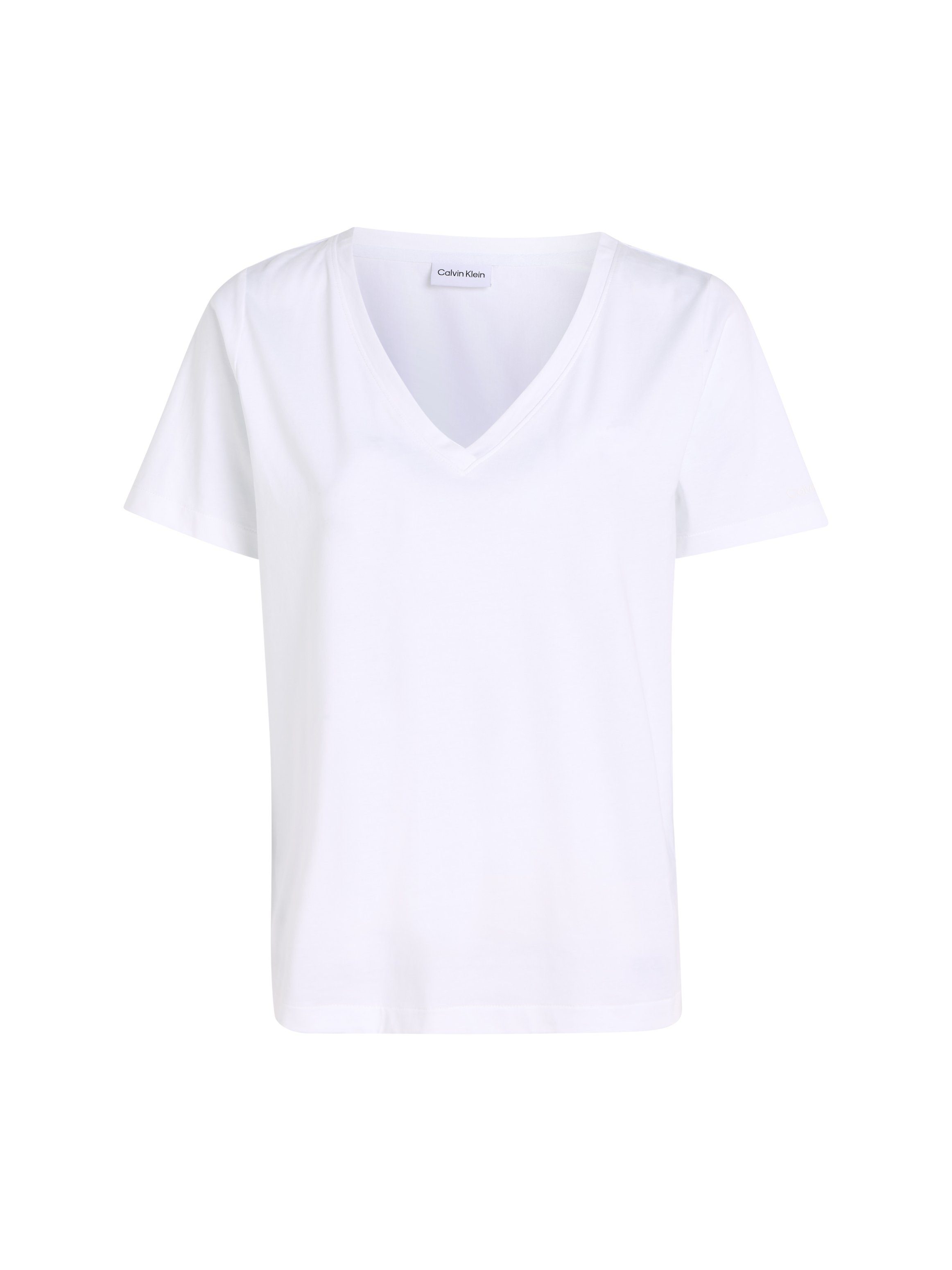 Calvin Klein T-Shirt mit V-Ausschnitt weiß