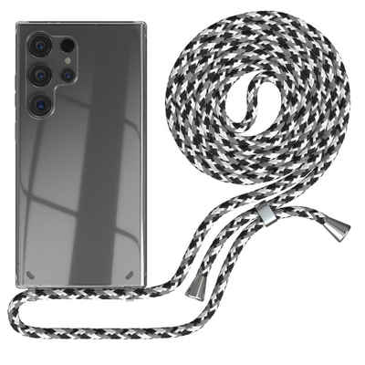 EAZY CASE Handykette Handyband mit Magsafe für Galaxy S24 Ultra 6,8 Zoll, Kette zum Umhängen mit Umhängeband mit Riemen Schwarz Camouflage