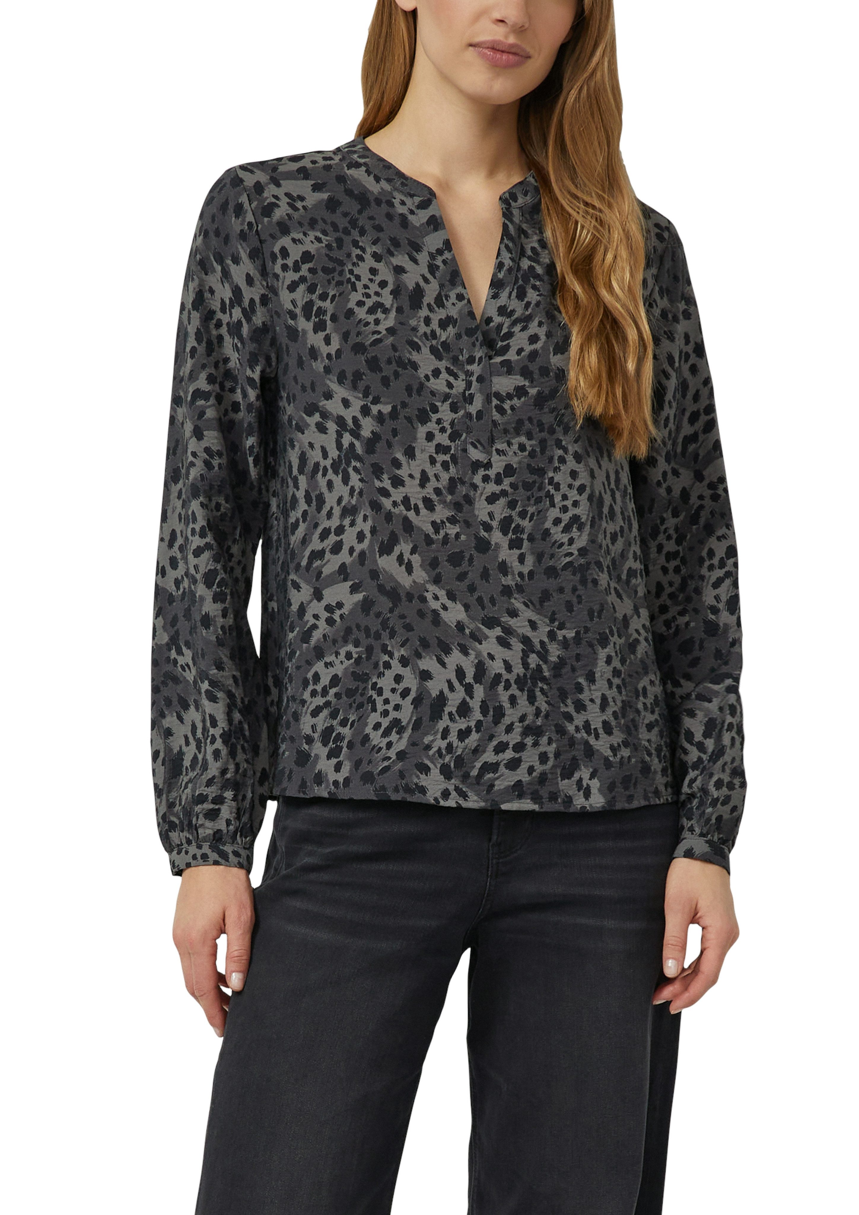 s.Oliver Langarmbluse mit All-Over Leo Print