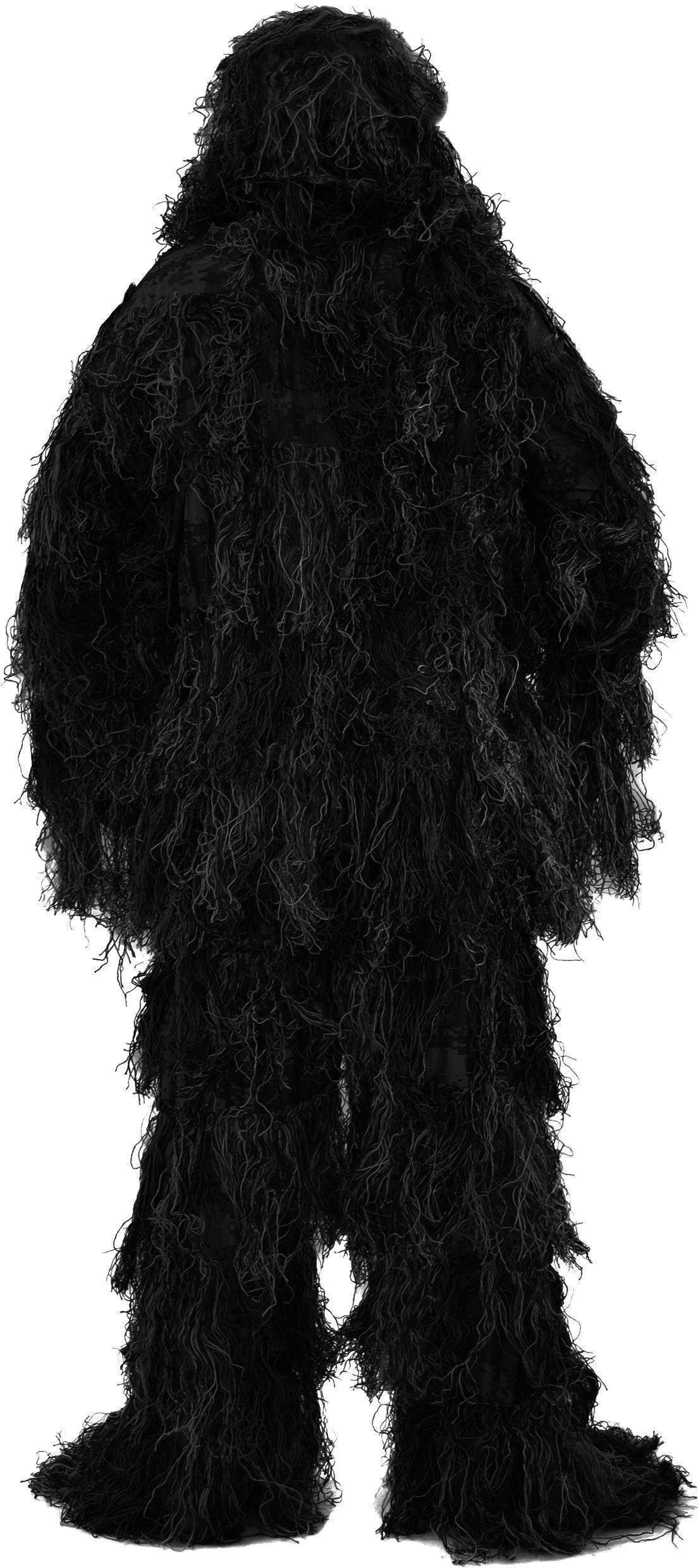 normani Monster-Kostüm Tarnanzug 4-teilig Ghillie Suit,  Scharfschützen-Tarnung Paintball-Outfit bestehend aus Jacke, Hose, Gewehr-  und Kopfbedeckung inkl Tragetasche
