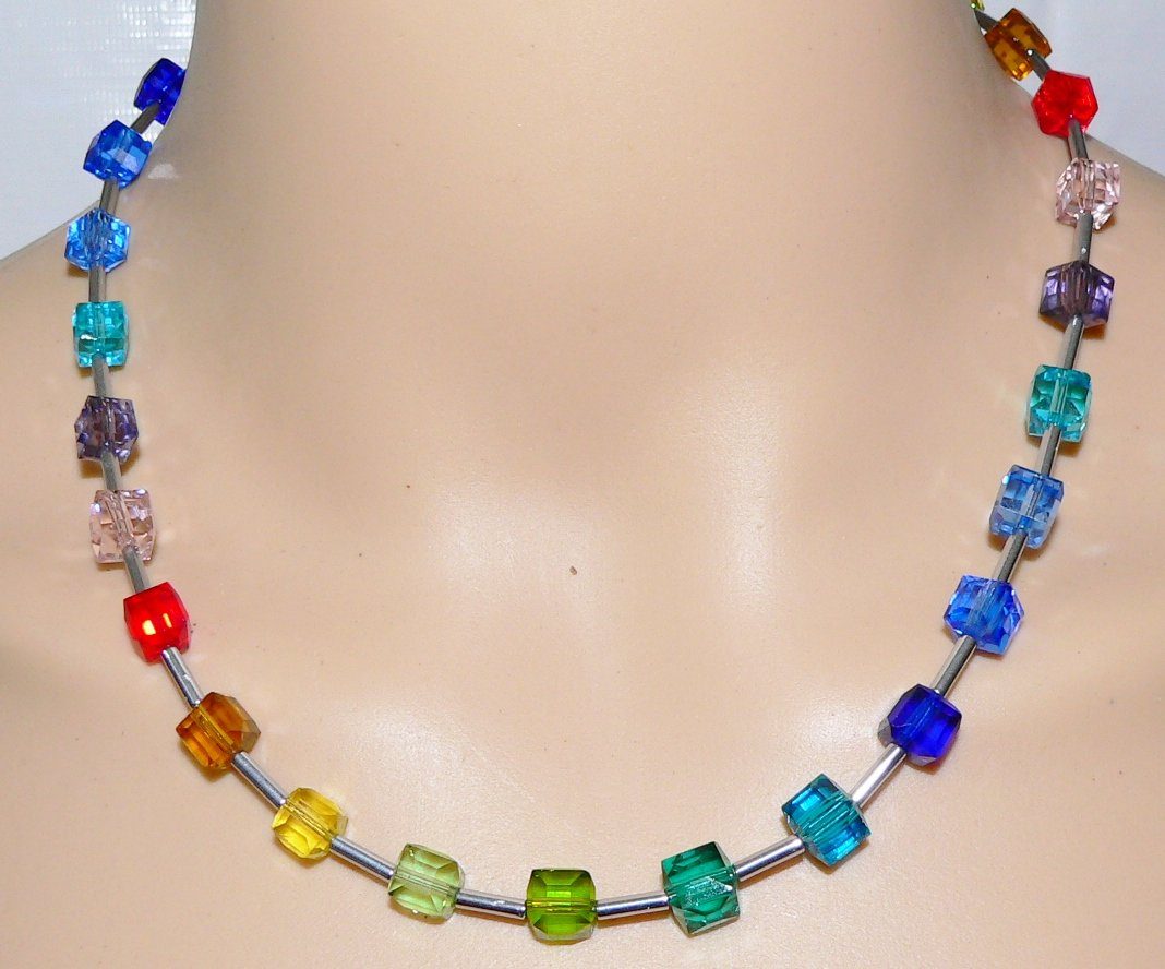 traumschmuck Collier 080a Collier Halskette Würfelkette günstig online kaufen