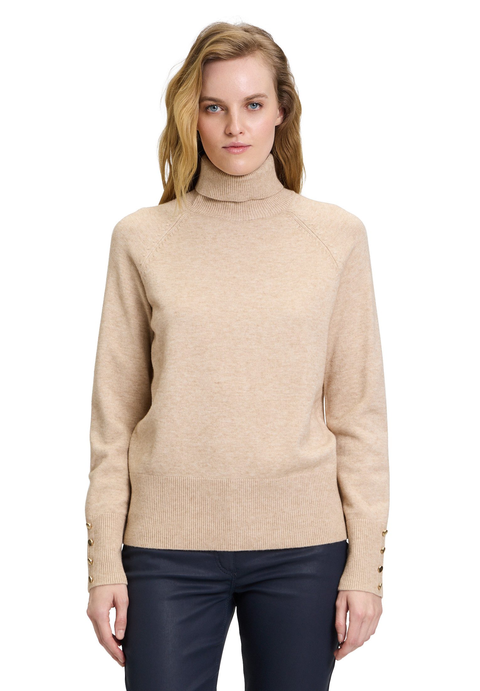 Strickpullover Betty Barclay Damen Rollkragenpullover mit Knöpfen