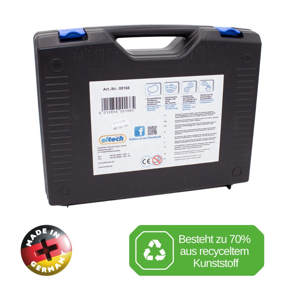 Eitech eitech Schulbaukasten 00166 für max. 3 Schüler Metallbaukasten, (Lernspielzeug MINT, 450 St., Werken - Wissenschaft für Kinder), Konstruktionsspielzeug Made in Germany