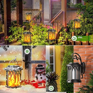 AKKEE LED Solarleuchte Garten Solarlampen für Außen Hängend, 2 Stücke Solar Laternen, Warmweiß, Solarleuchten Gartendeko mit Clips für Außen Hof Halloween Balkon