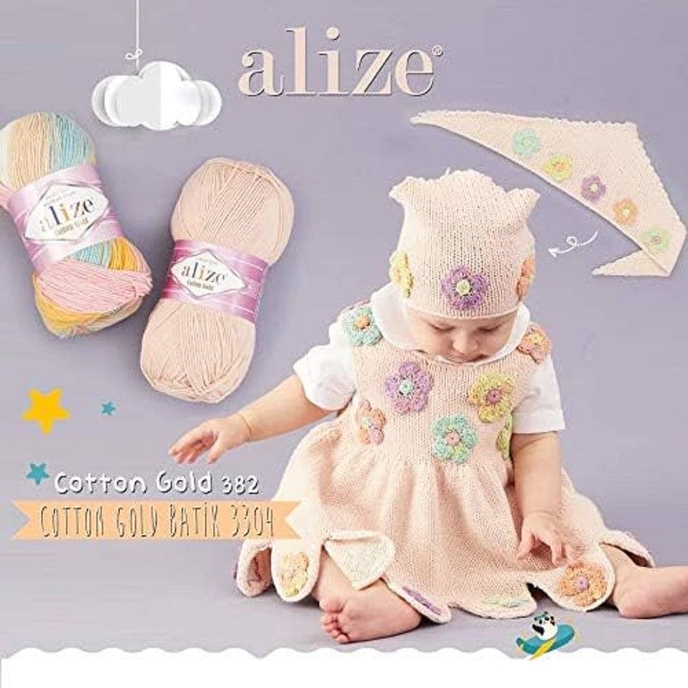 Alize 5 x ALIZE Cotton Gold Häkelwolle, 330 m, Handstrickgarn,Premium Wolle, Amigurumi