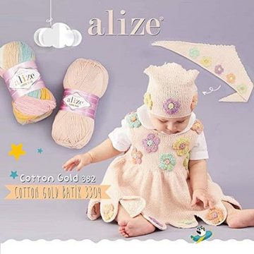 Alize 5 x ALIZE Cotton Gold 638 Häkelwolle, 330 m, Handstrickgarn,Premium Wolle, Amigurumi