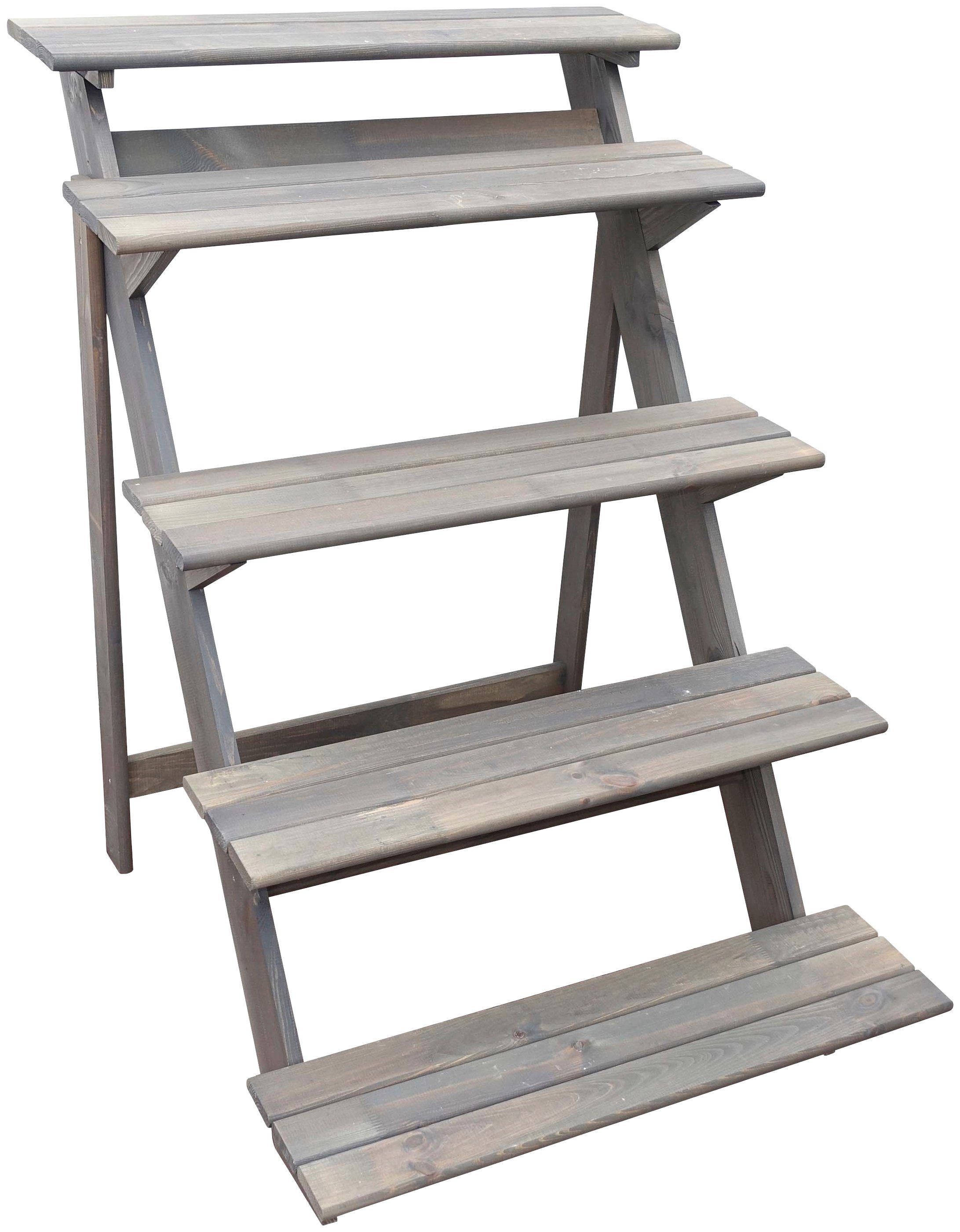 promadino Pflanzentreppe Blumentreppe groß, grau, BxTxH: 78x10x109 cm